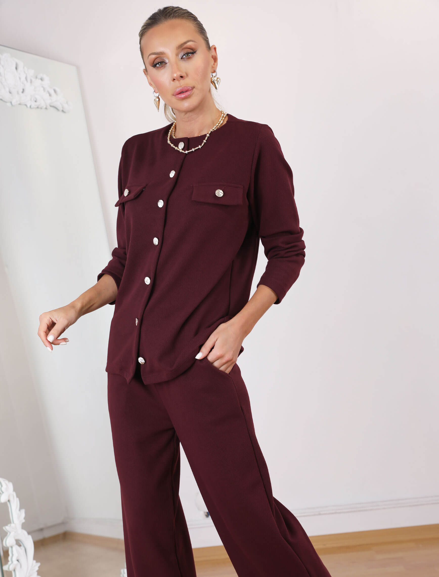 Bordo Kaşkorse Valera Takım - Görsel 3