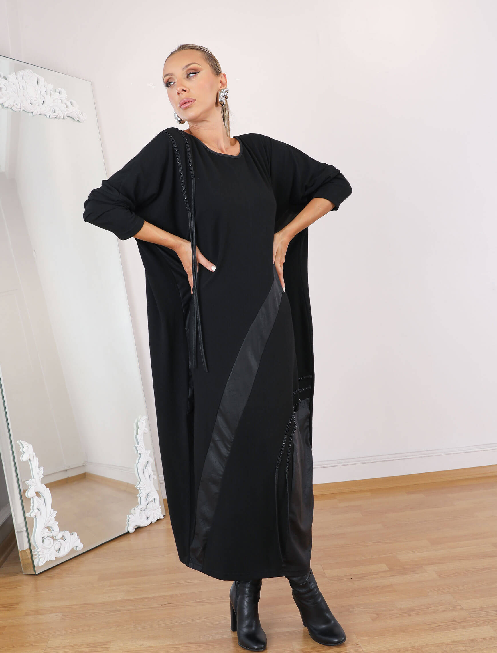 Siyah Feta Elbise - Görsel 3