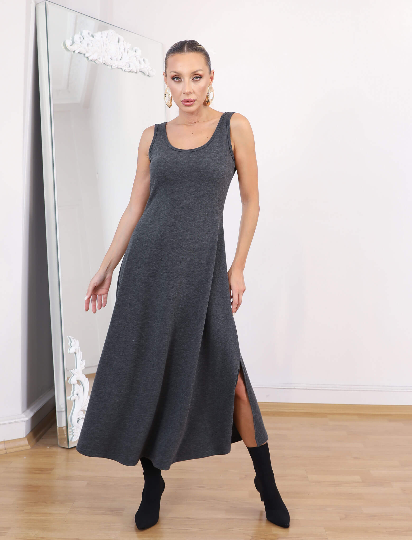 Gri Orfo İkili Elbise - Görsel 3