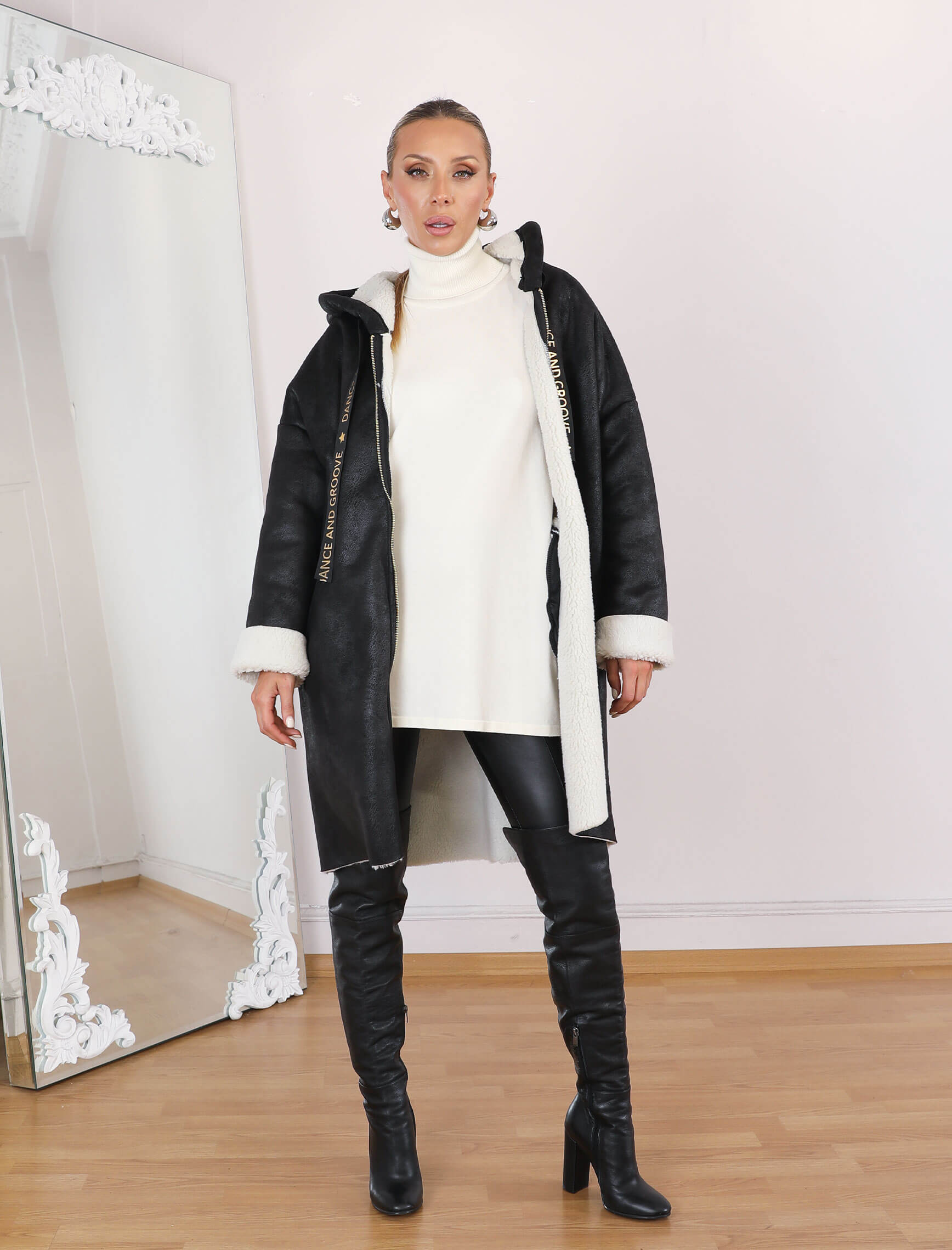 Siyah Love Mont - Görsel 2