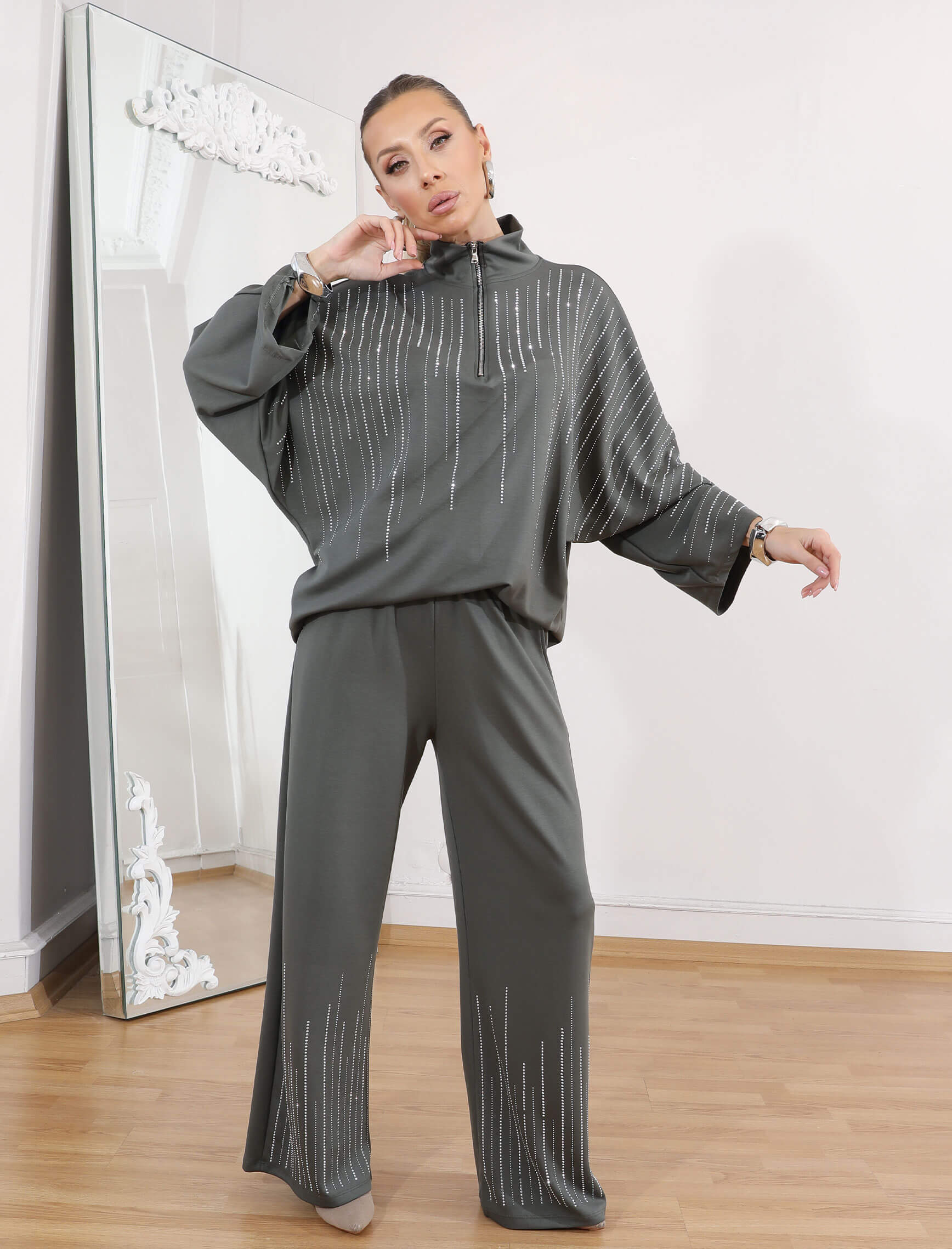 Haki Taşlı Glamore Takım