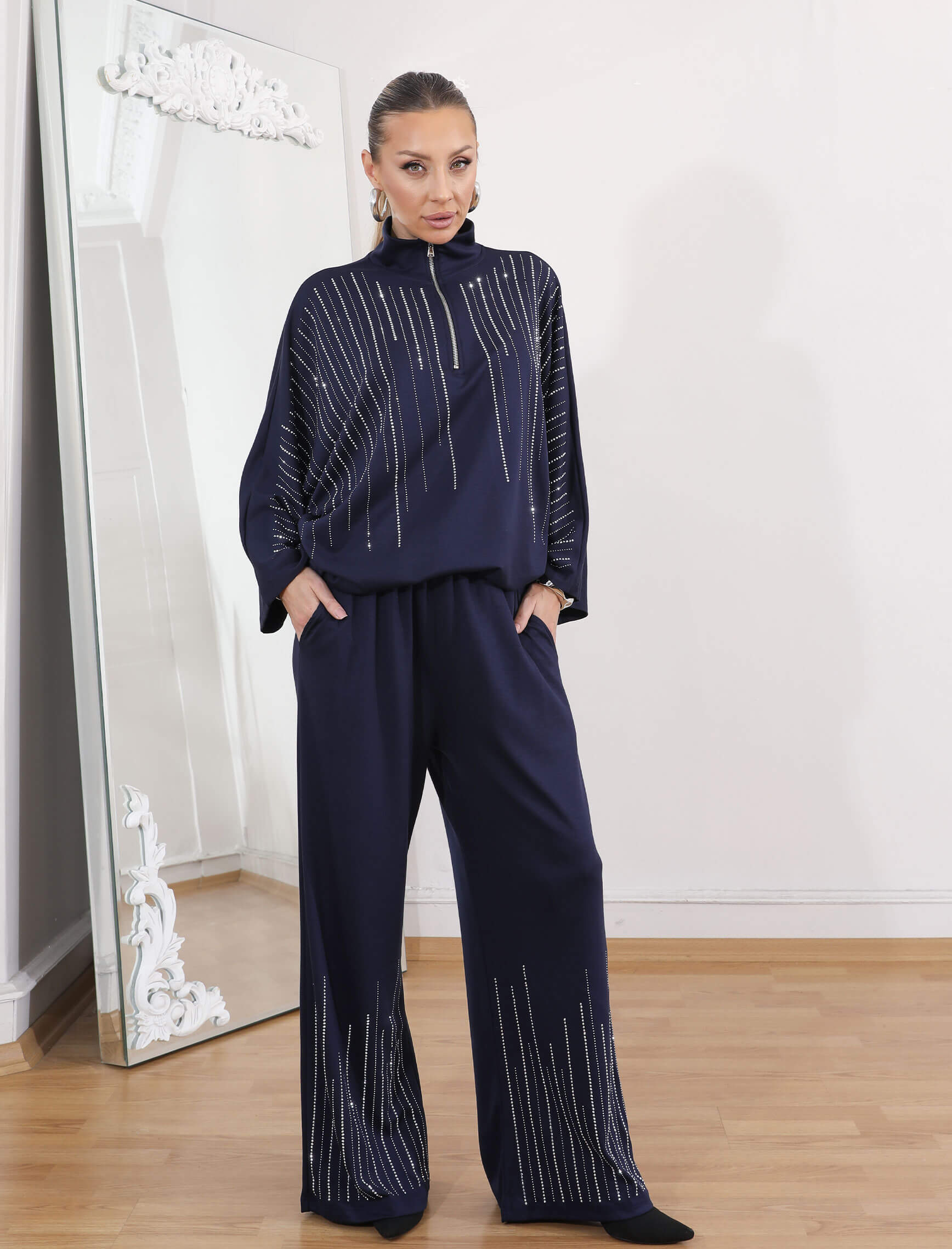 Lacivert Taşlı Glamore Takım - Görsel 4