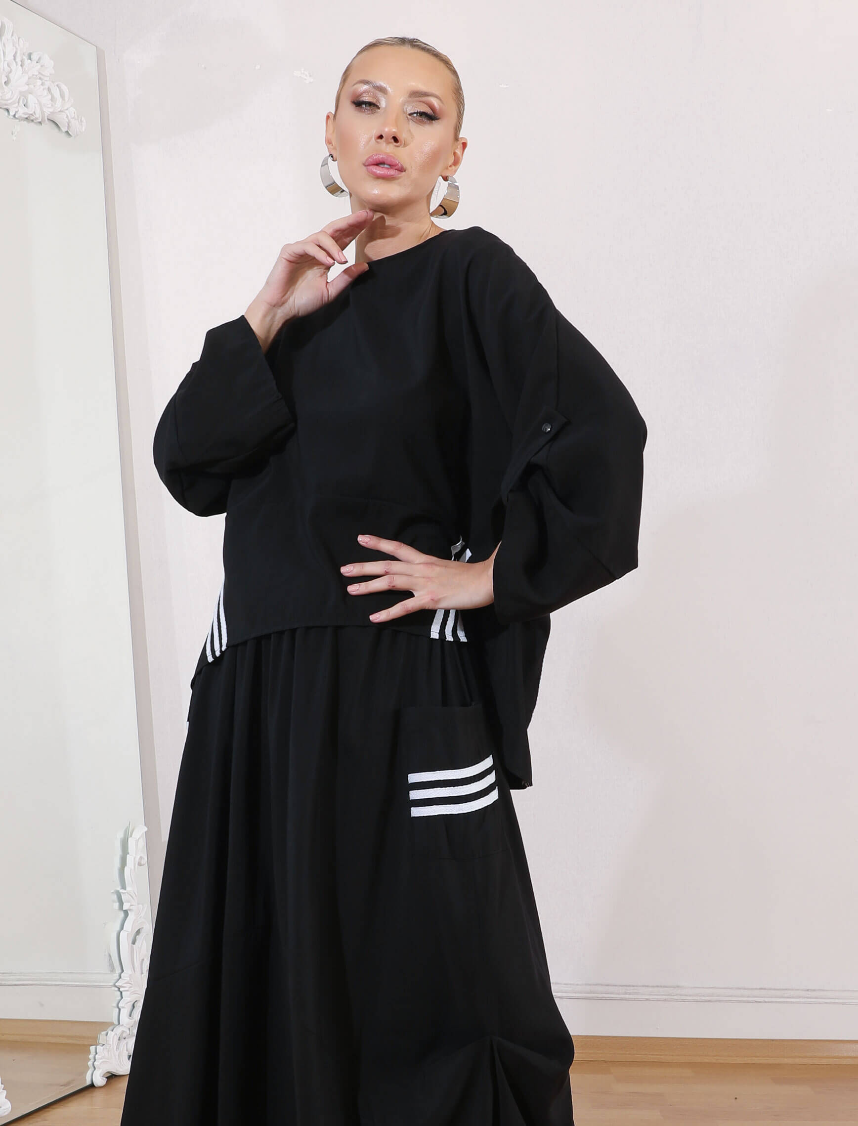 Siyah 3 Şerit Palermo Takım - Görsel 3