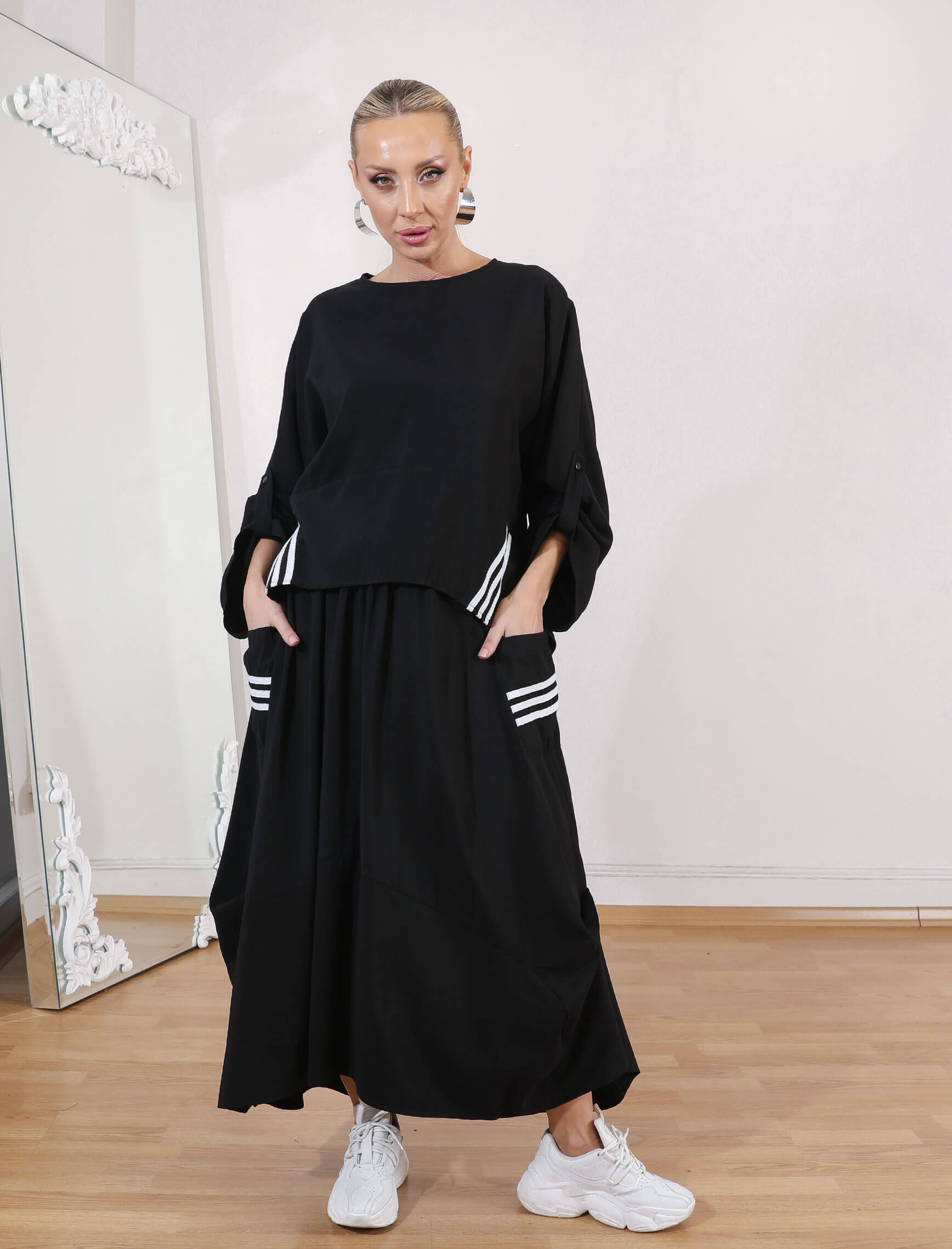 Siyah 3 Şerit Palermo Takım - Görsel 2