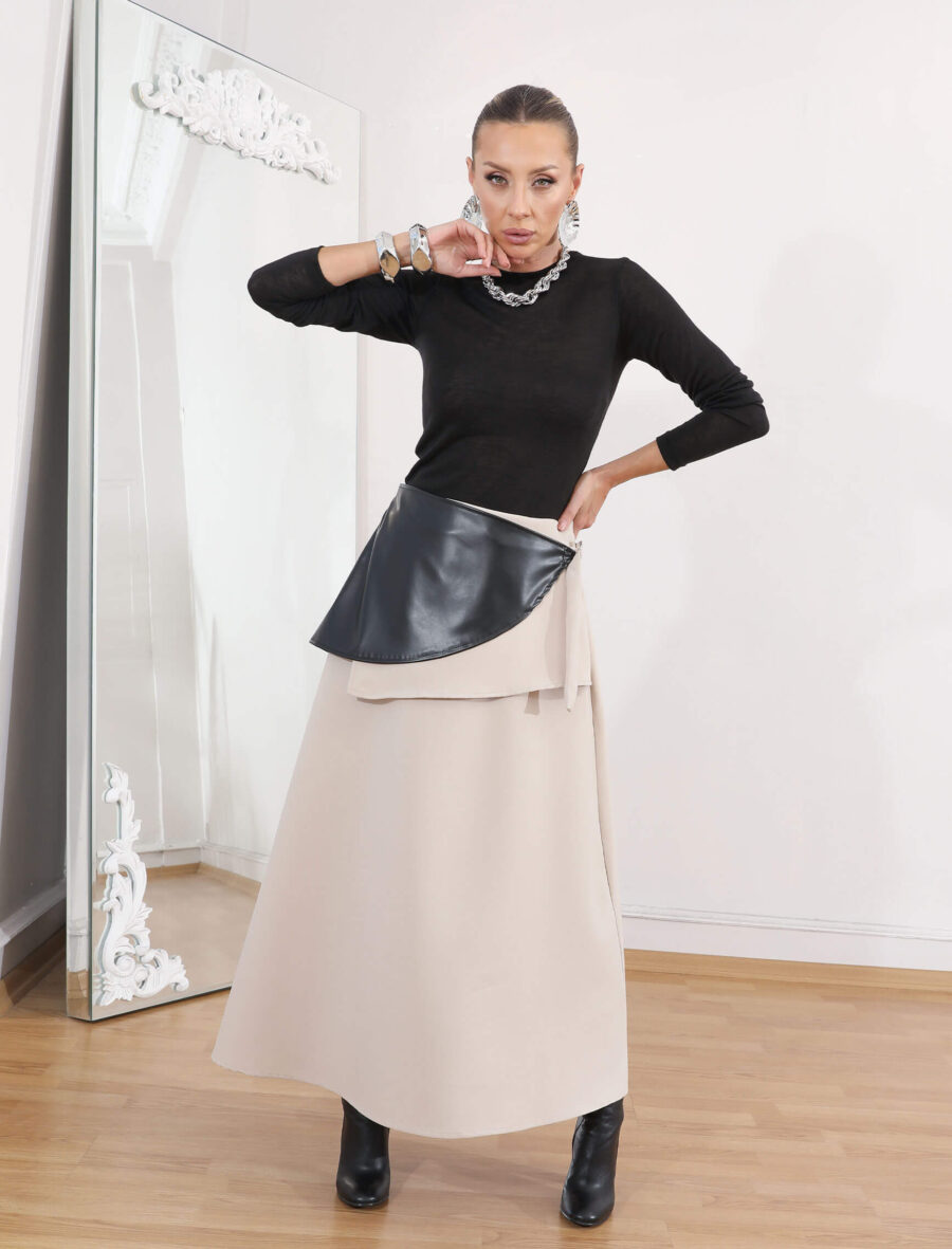 Taş Deri Bağlama Kuja Etek