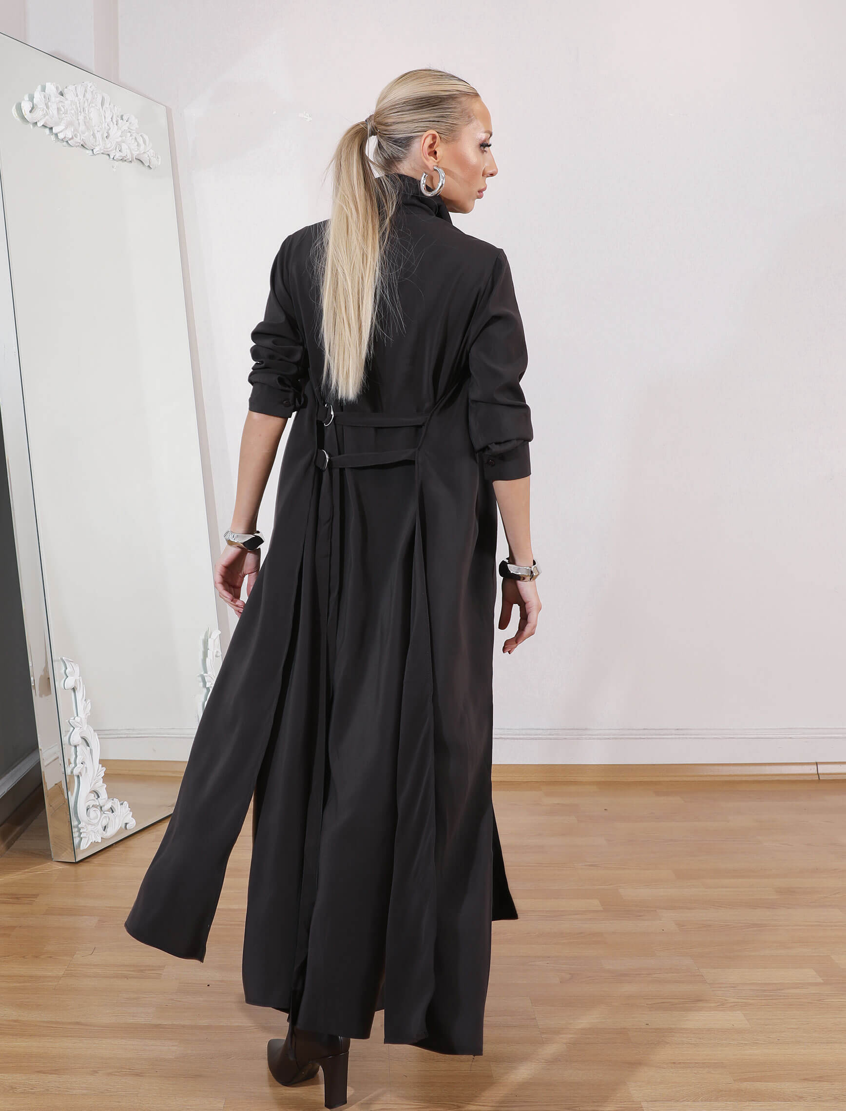 Koyukahve Vestido Gömlek Elbise - Görsel 7