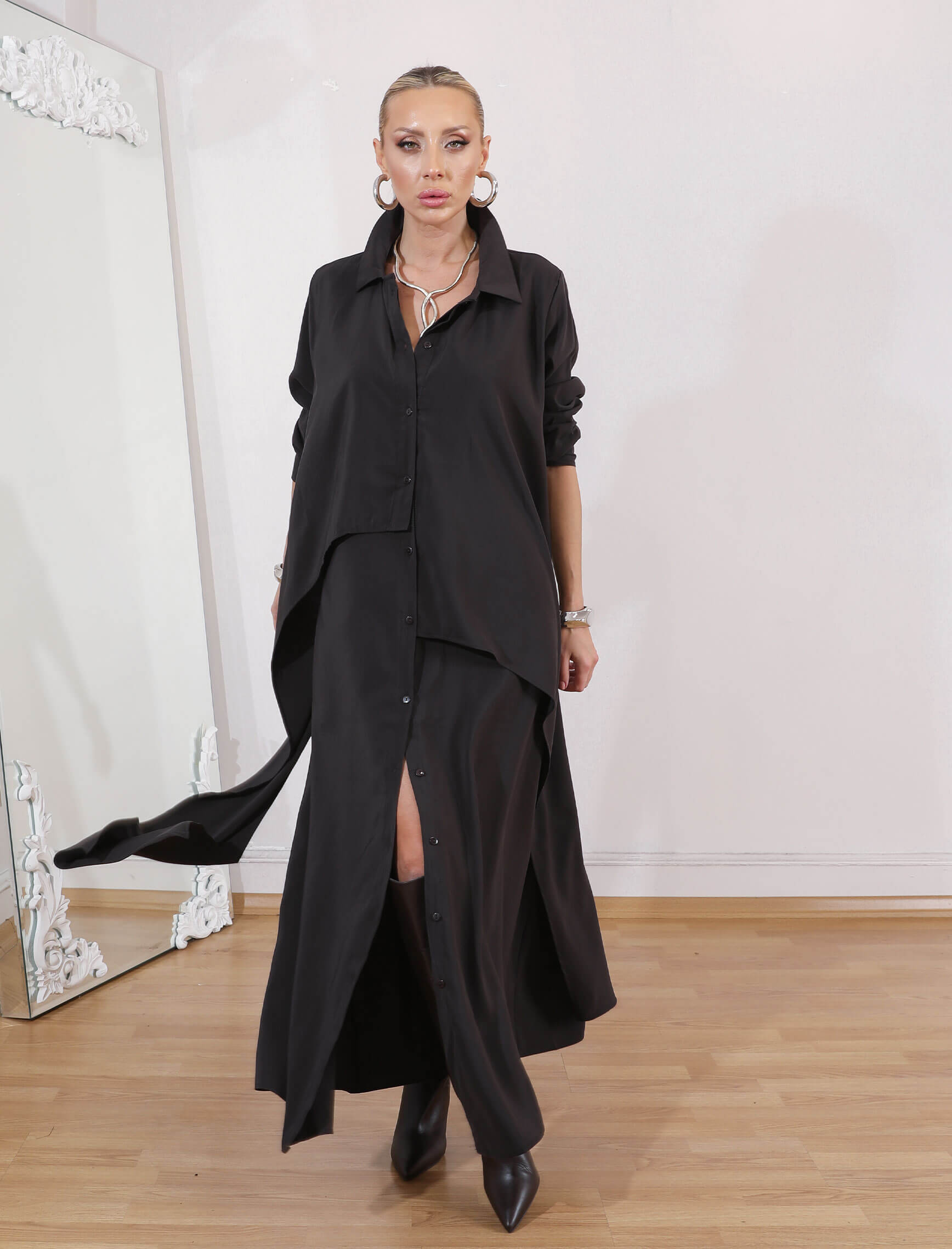 Koyukahve Vestido Gömlek Elbise