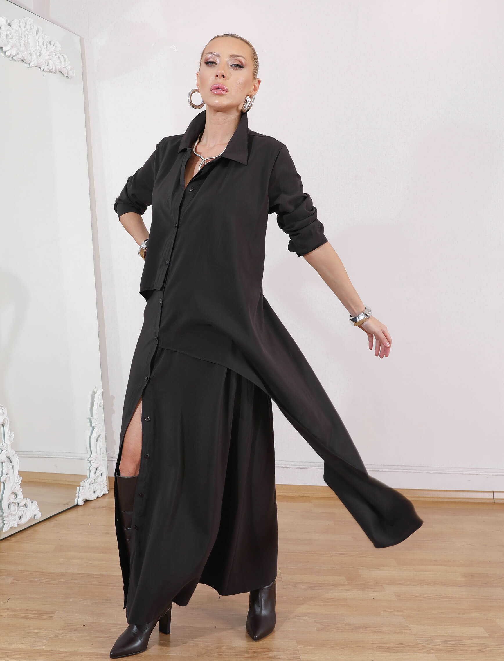 Koyukahve Vestido Gömlek Elbise - Görsel 3