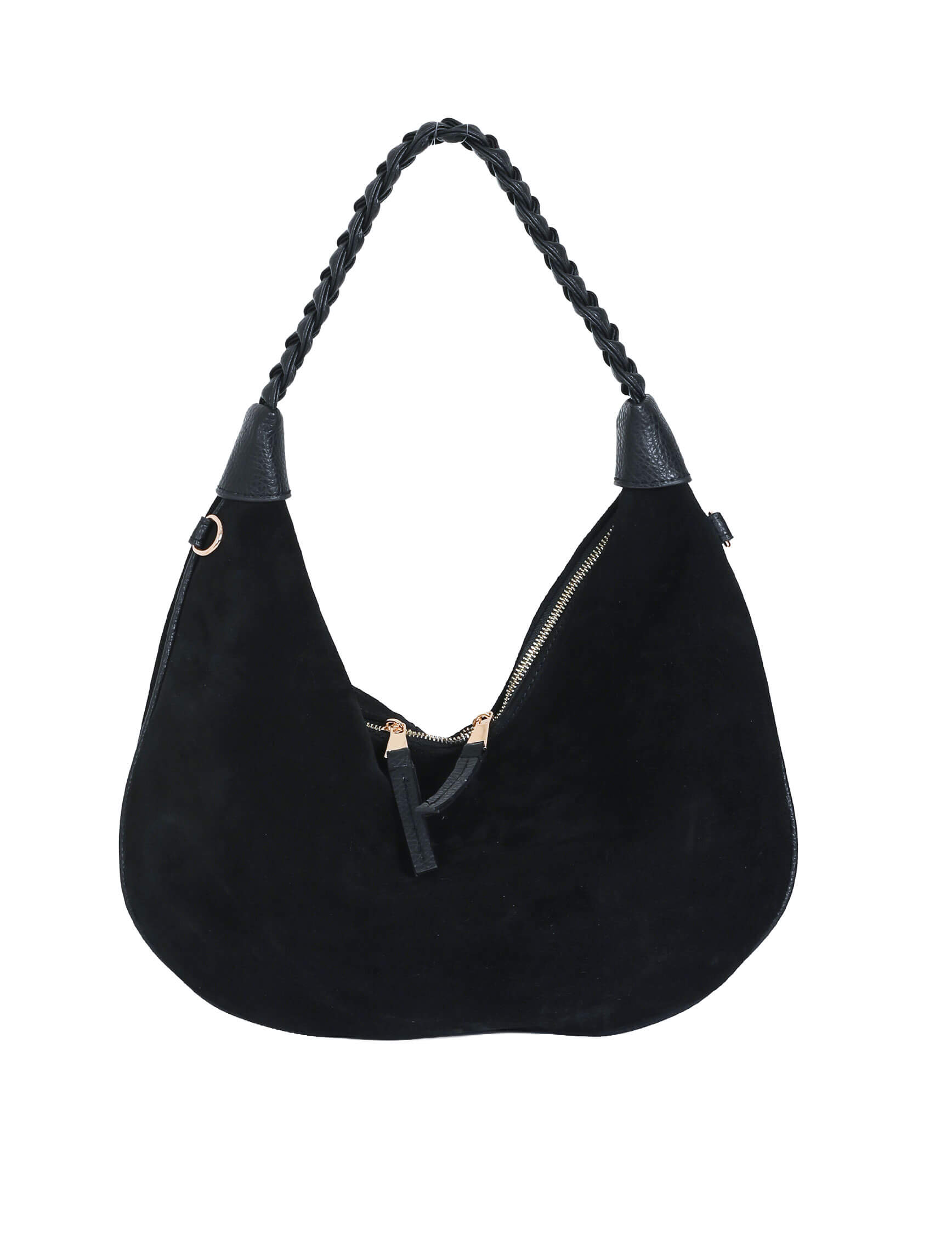 Siyah Süet Gold Trok Ay Çanta - Görsel 2