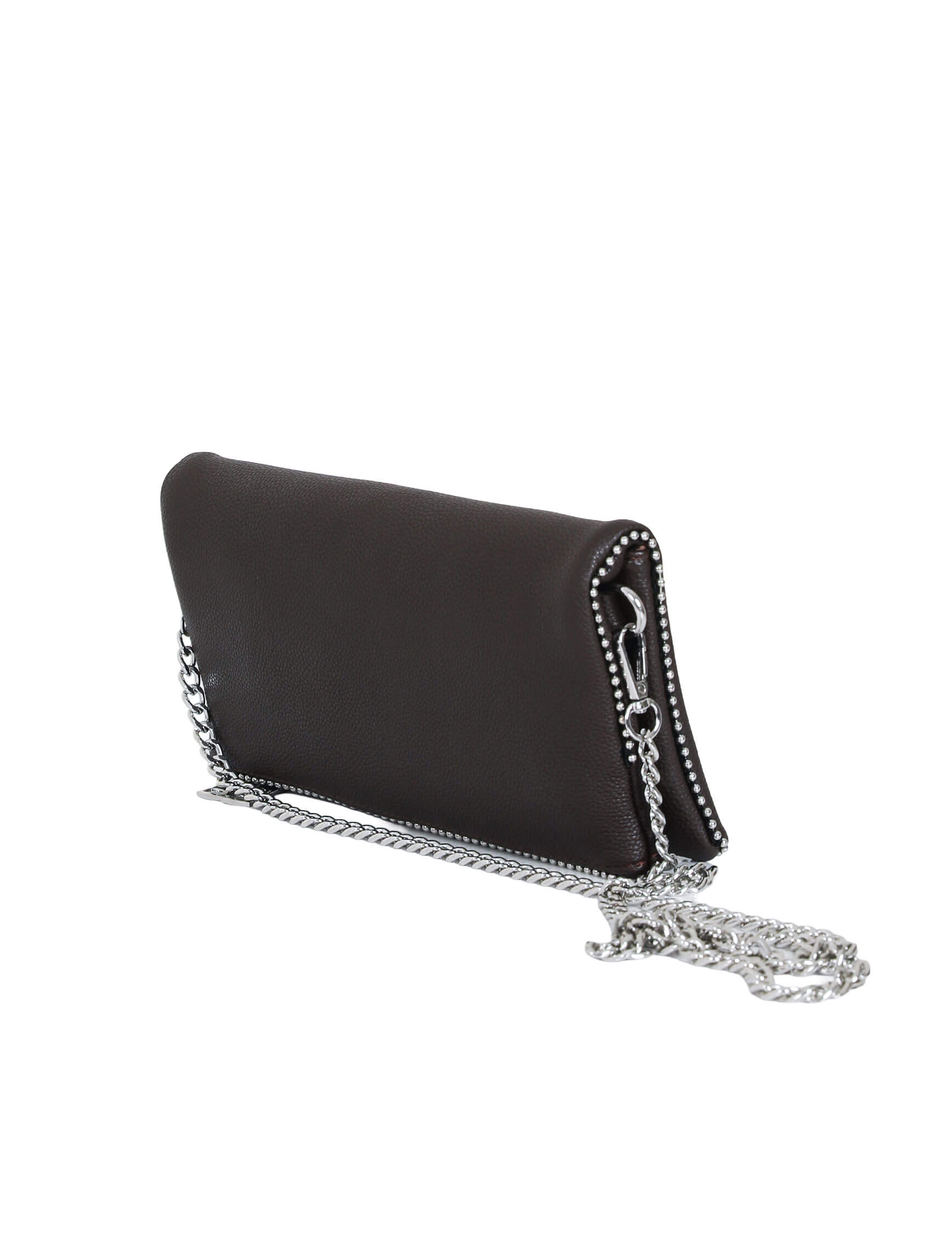 Koyu Kahve Zincir Clutch Çanta