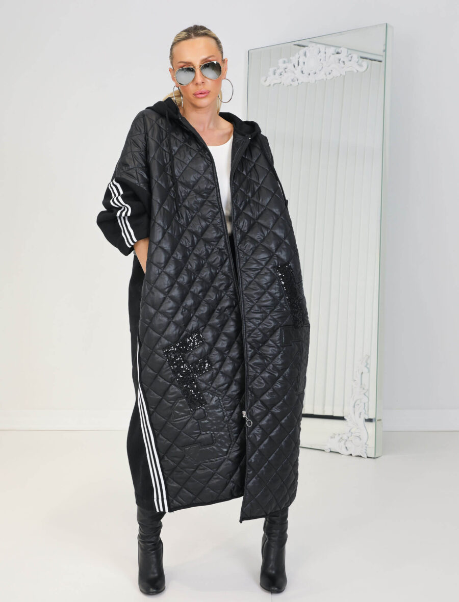 Negro Payet Yazı Kapitone Mont