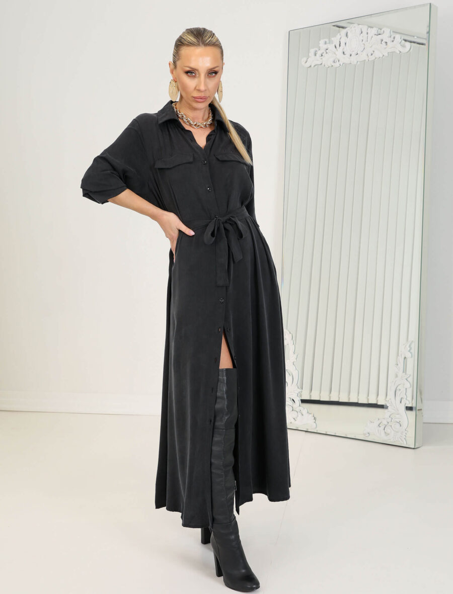 Siyah Ortensa Gömlek Elbise