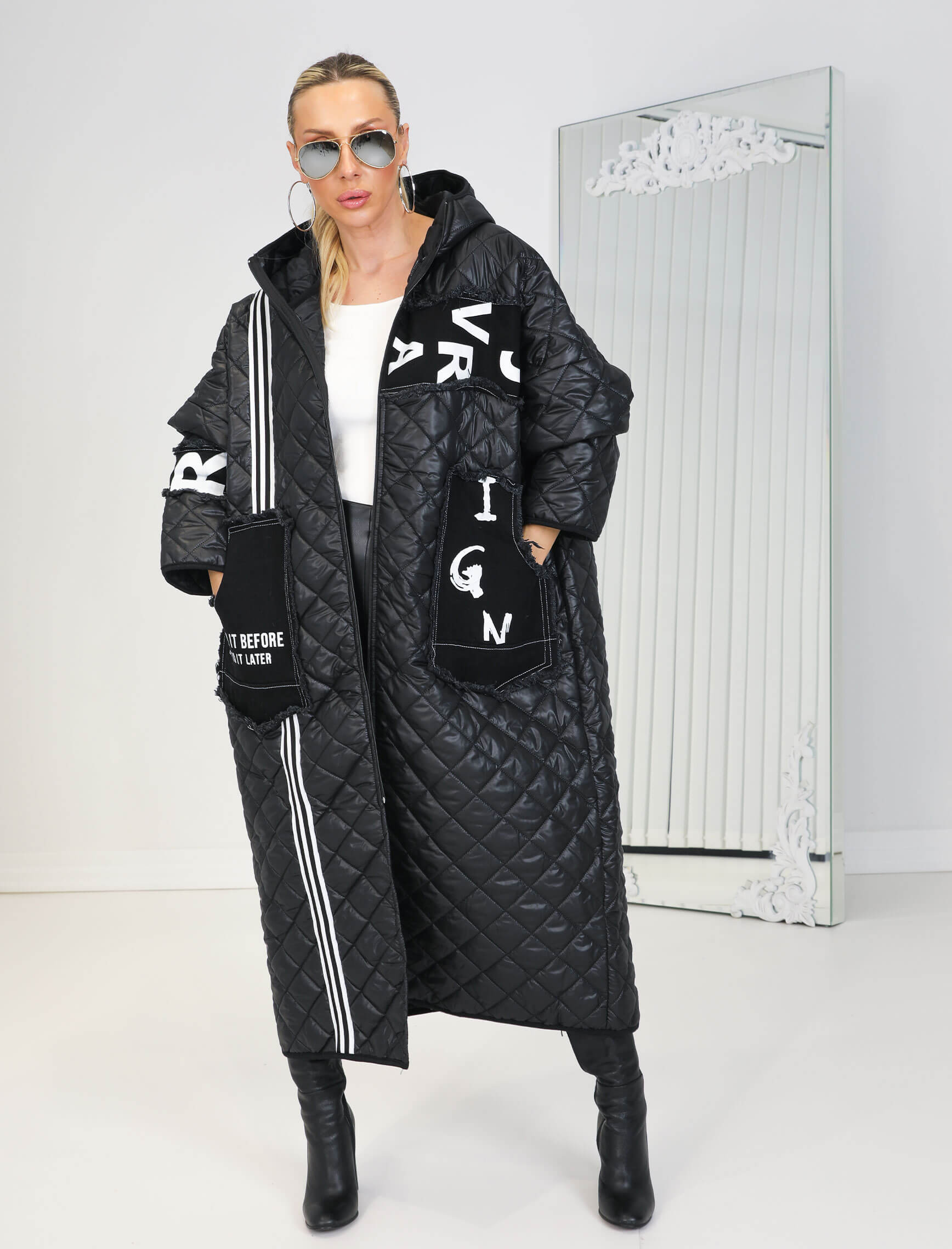 Negro Ribana Patch Kapitone Mont