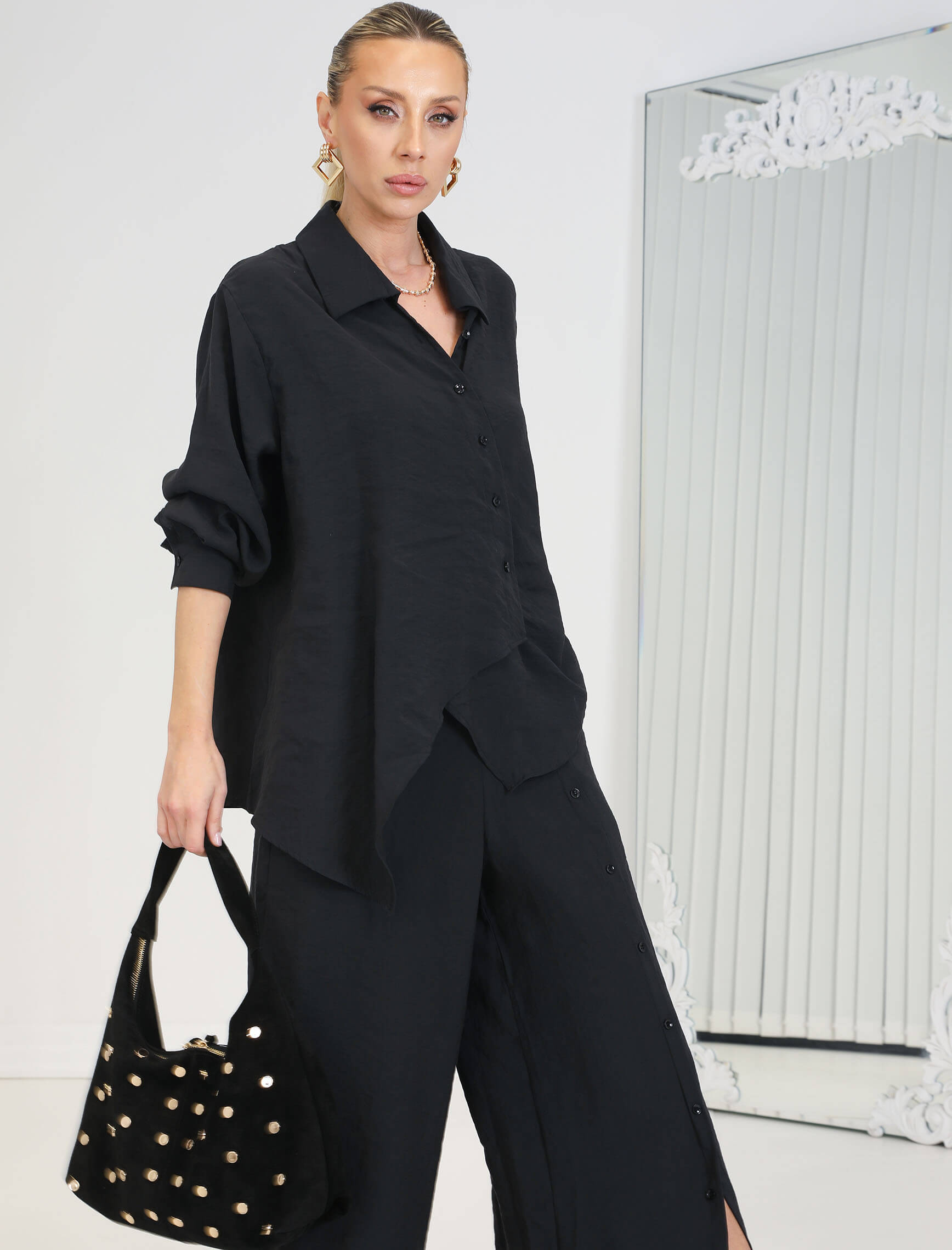 Siyah Düğmeli Sante Takım - Görsel 3