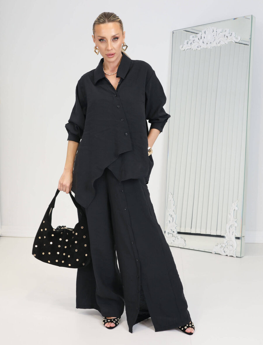 Siyah Düğmeli Sante Takım