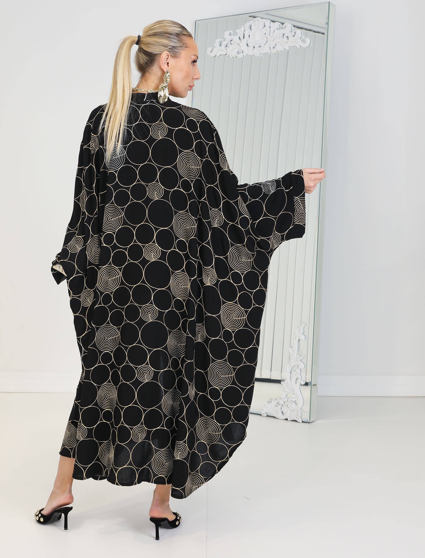 Siyah Sırma Nakış Asala Elbise - Görsel 5