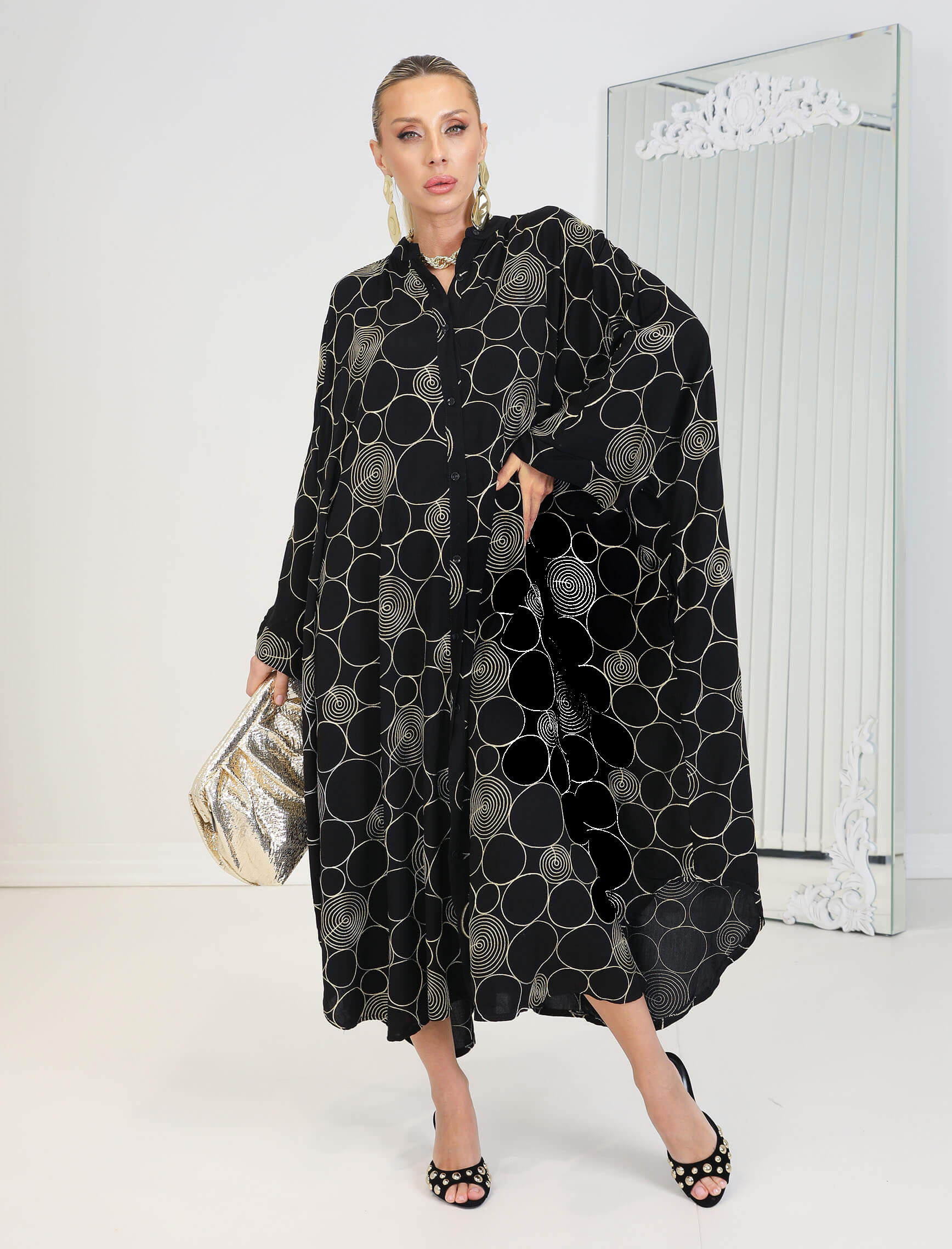 Siyah Sırma Nakış Asala Elbise - Görsel 4