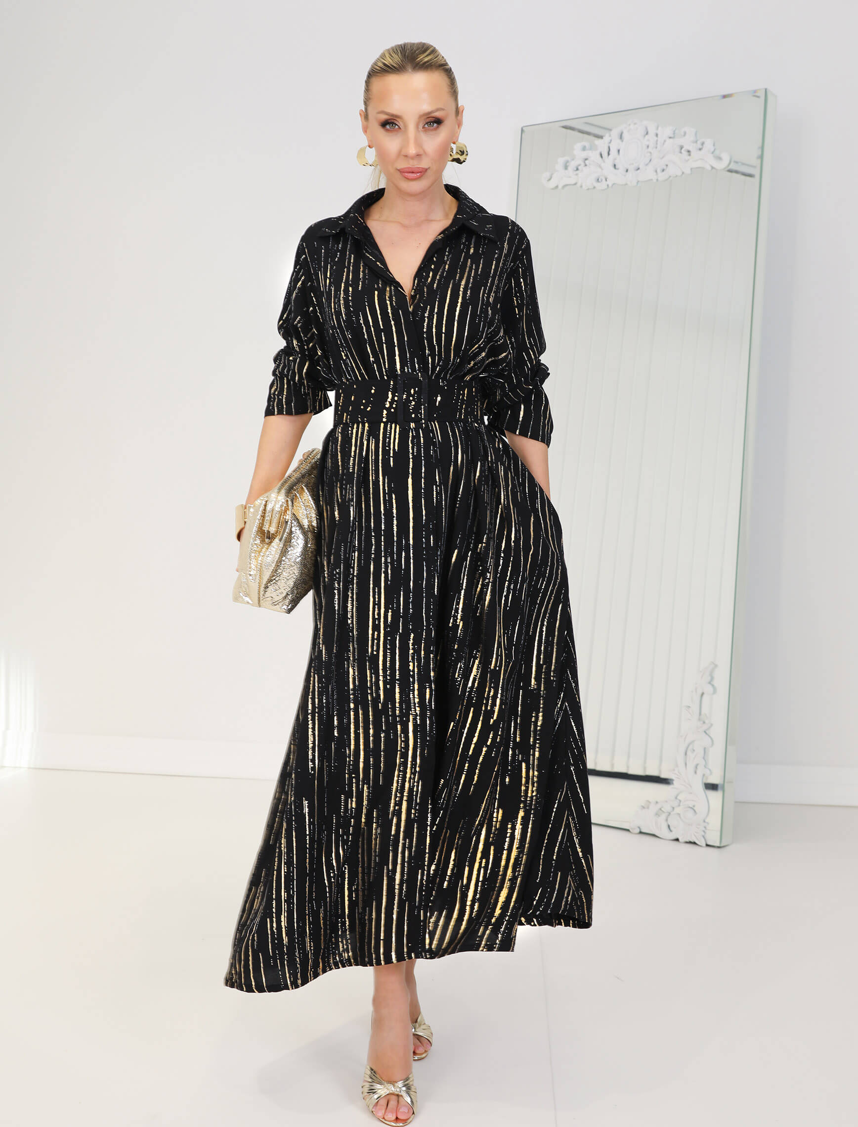 Siyah Gold Teamo Elbise - Görsel 4