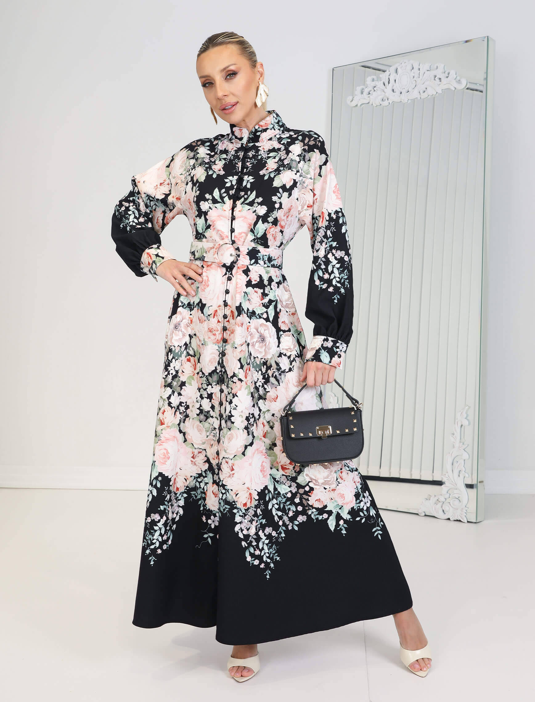 Siyah Jardin Premium Elbise