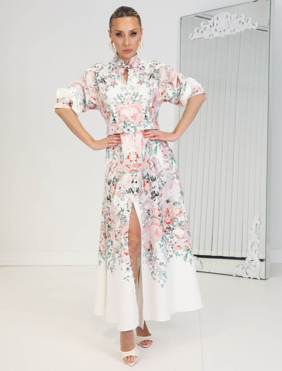 Ekru Jardin Premium Elbise