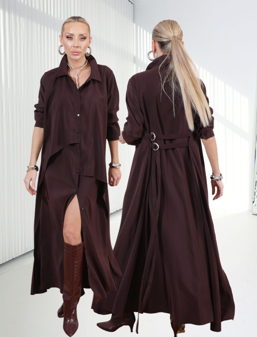 Bordo Vestido Gömlek Elbise