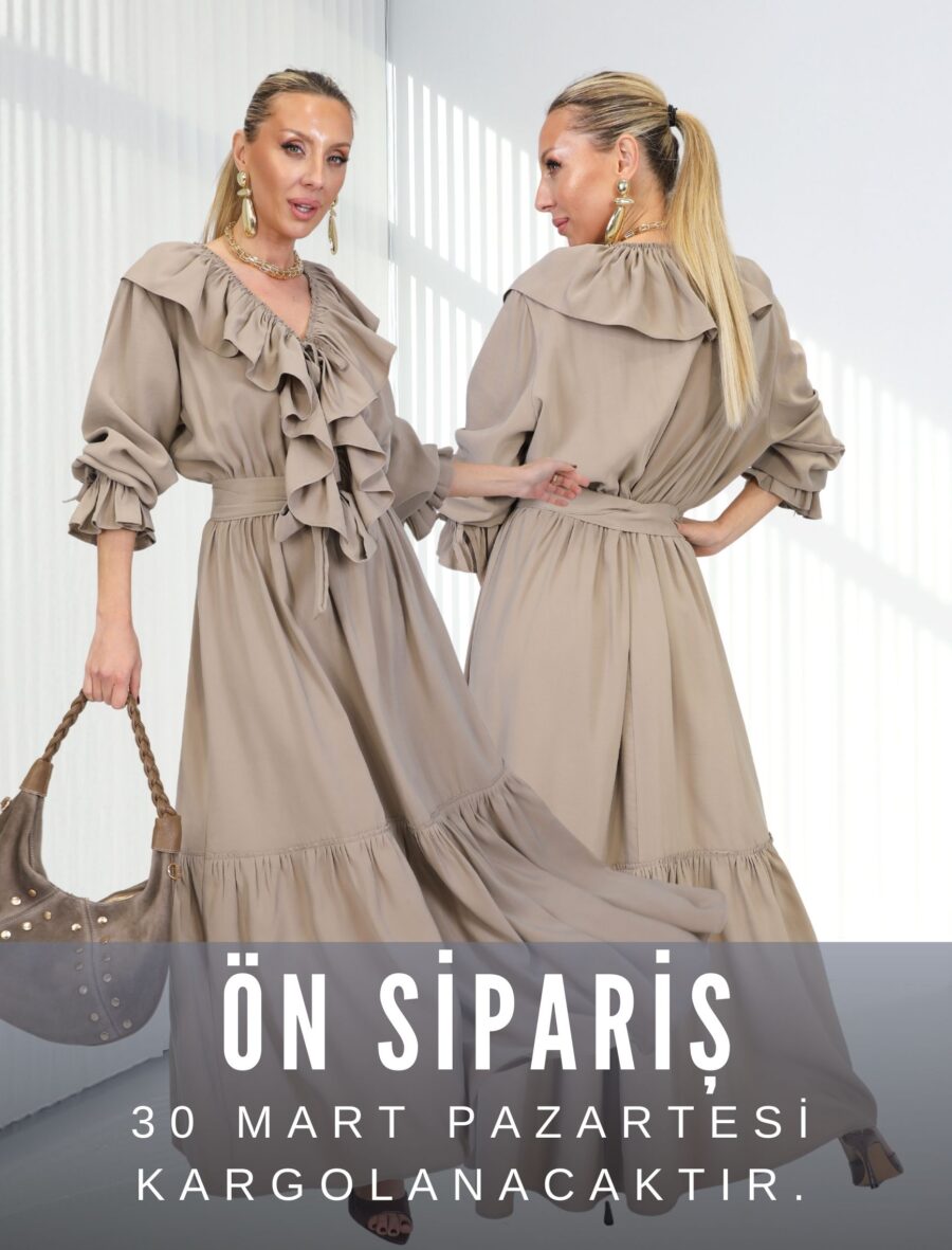 Açık Vizon Ornella Elbise