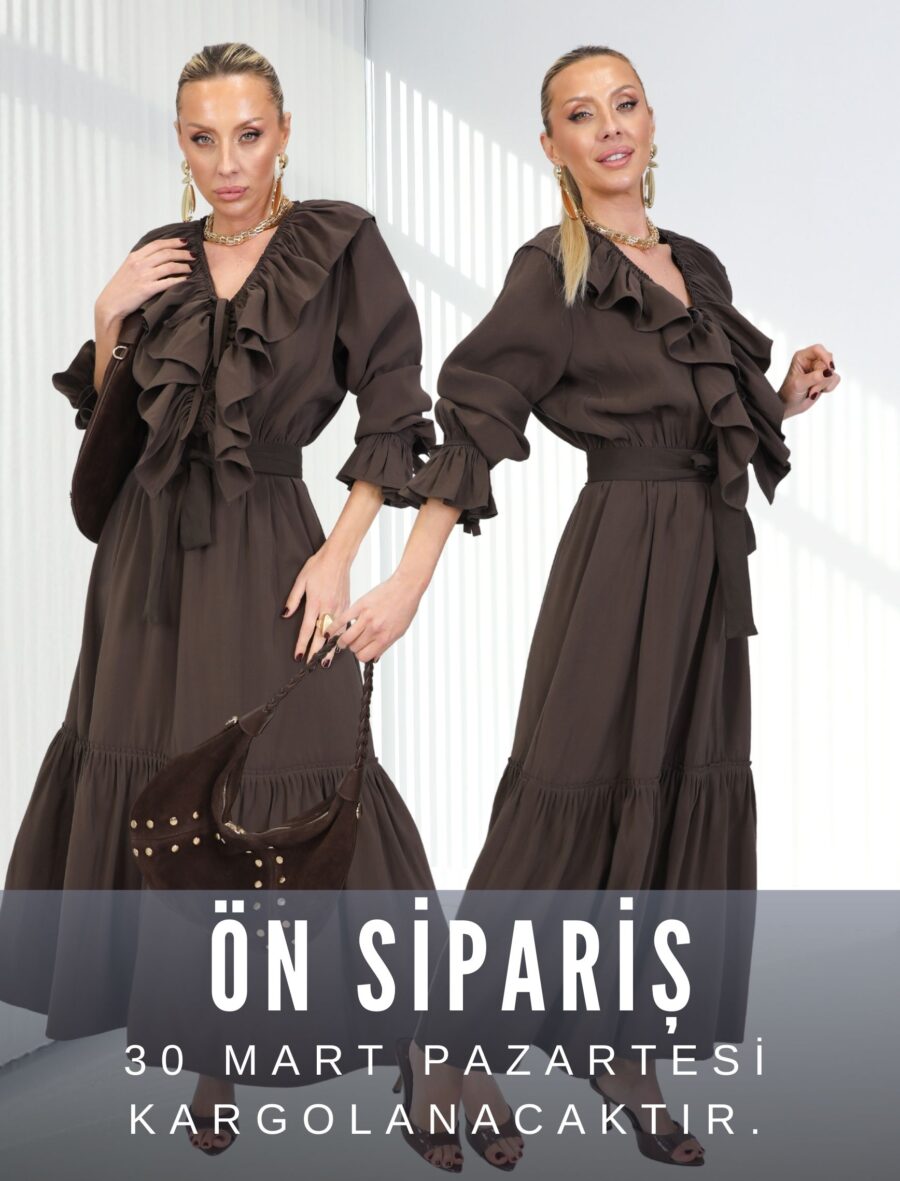 Bronz Kahve Ornella Elbise