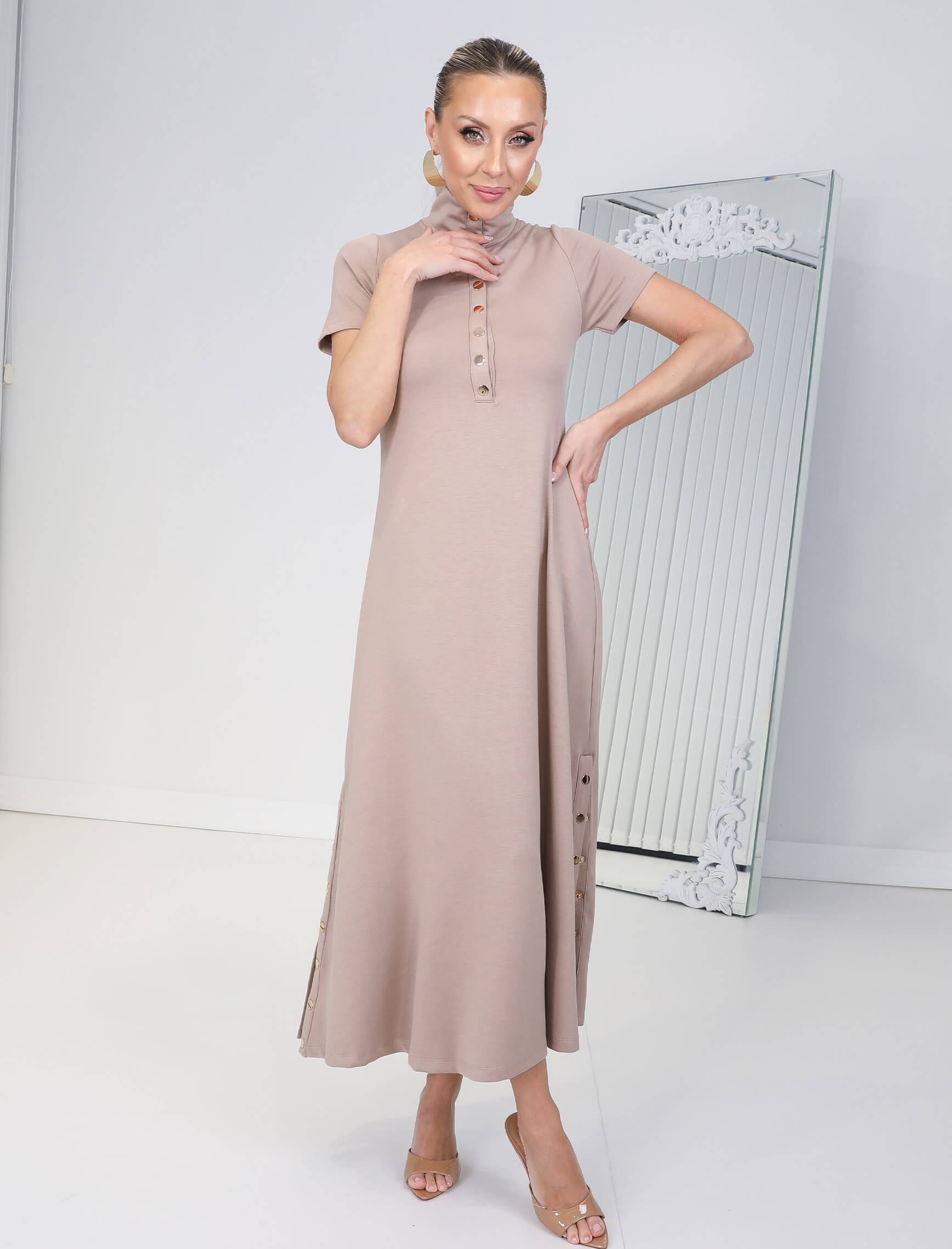 Vizon Çıtçıt Kısa Kol Alora Elbise - Görsel 6