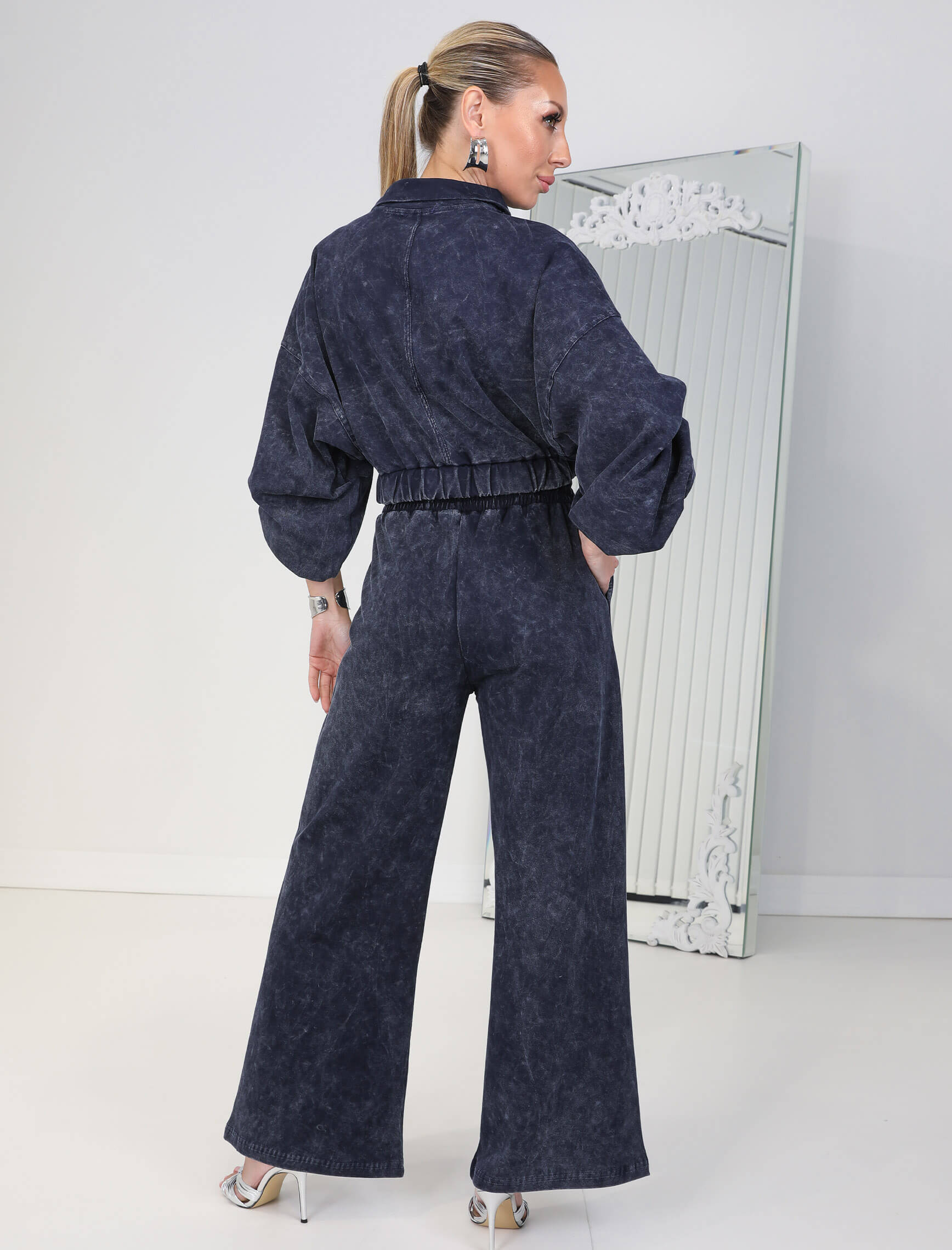 Lacivert Yıkama Taşlı Daria Takım - Görsel 6