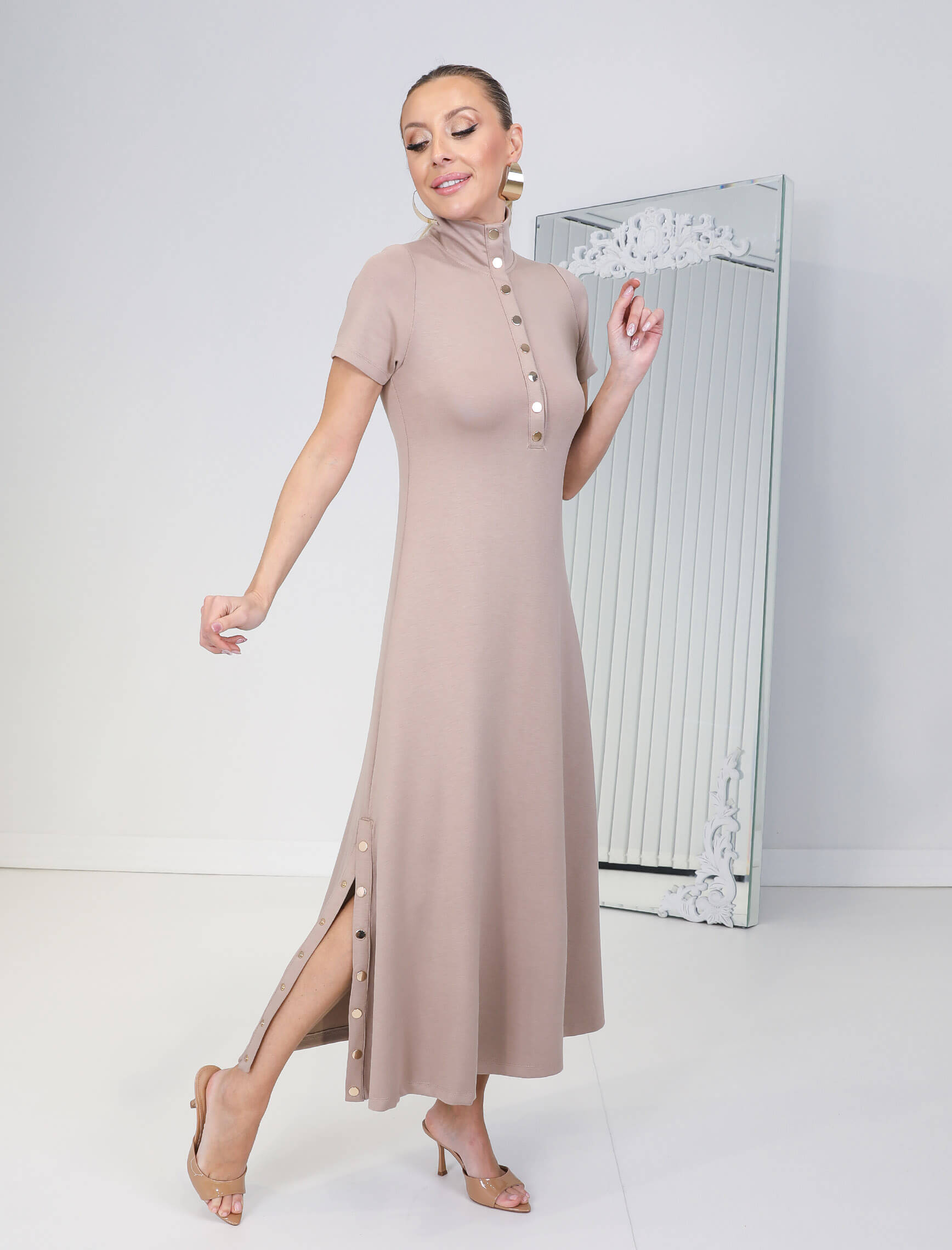 Vizon Çıtçıt Kısa Kol Alora Elbise - Görsel 5