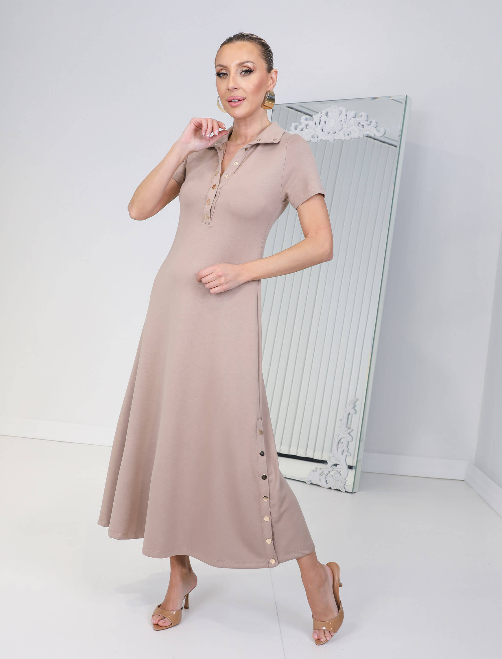 Vizon Çıtçıt Kısa Kol Alora Elbise - Görsel 3