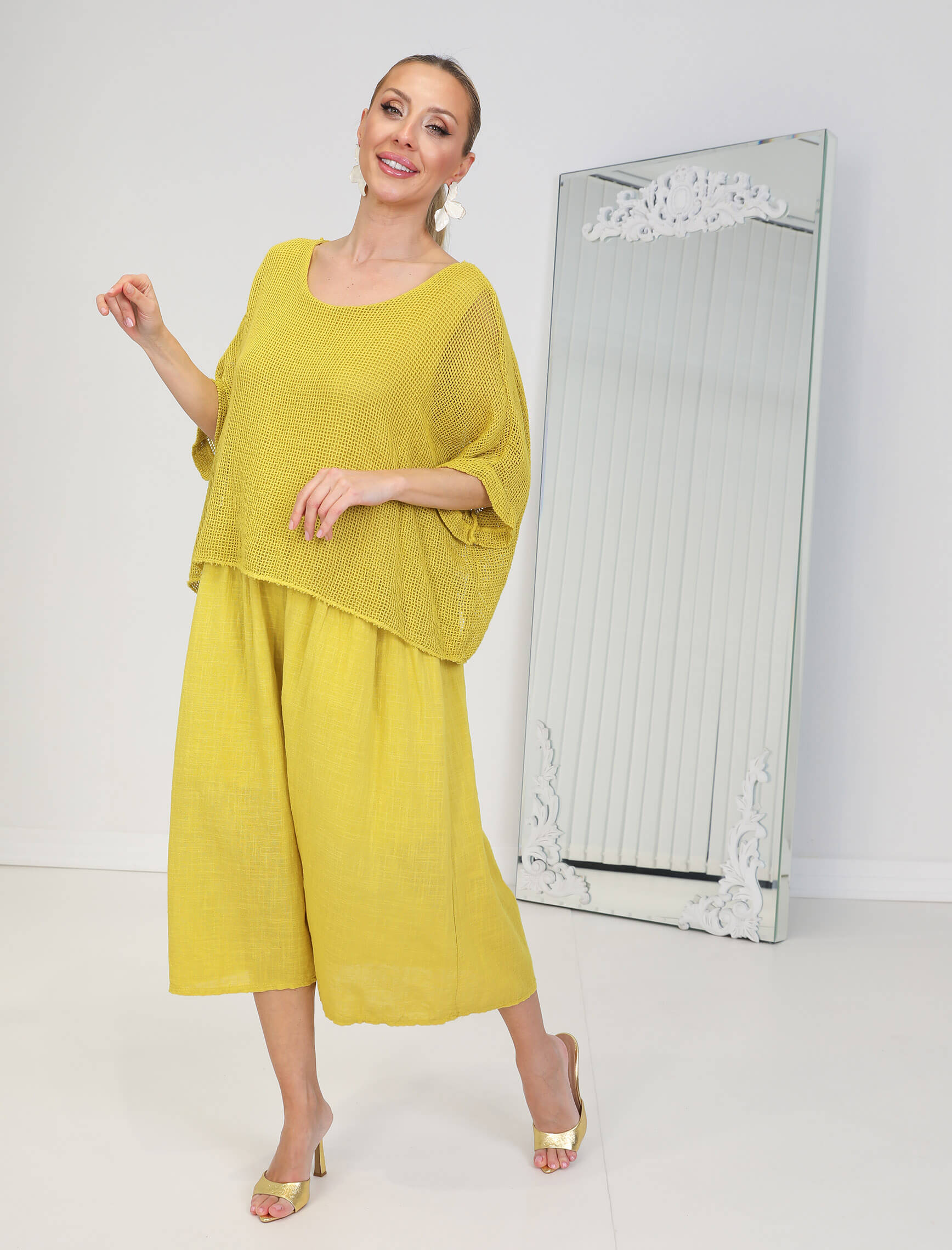 Hardal Linen Elbise - Görsel 3