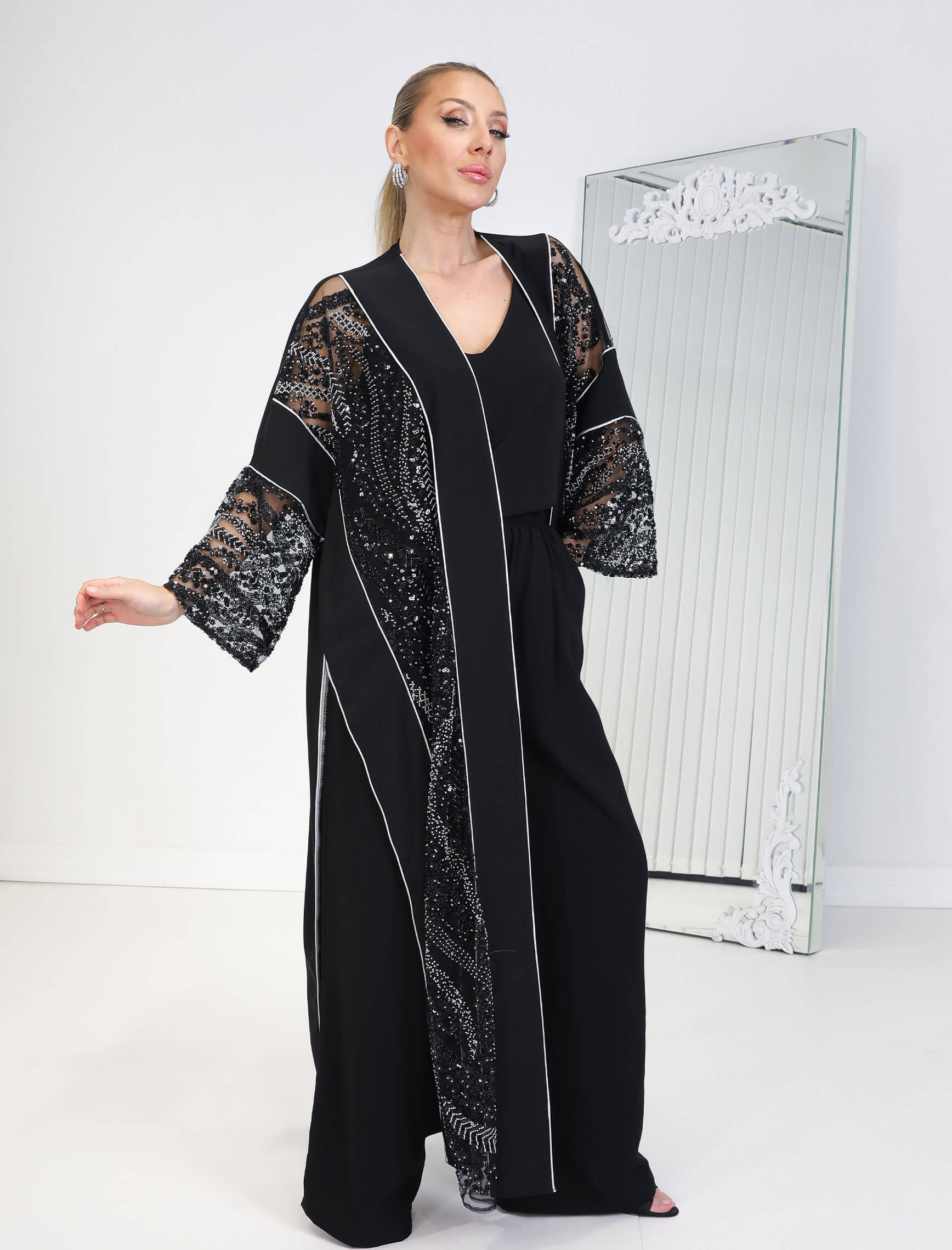 Siyah Kum Boncuk İşleme Jada Kap - Görsel 4