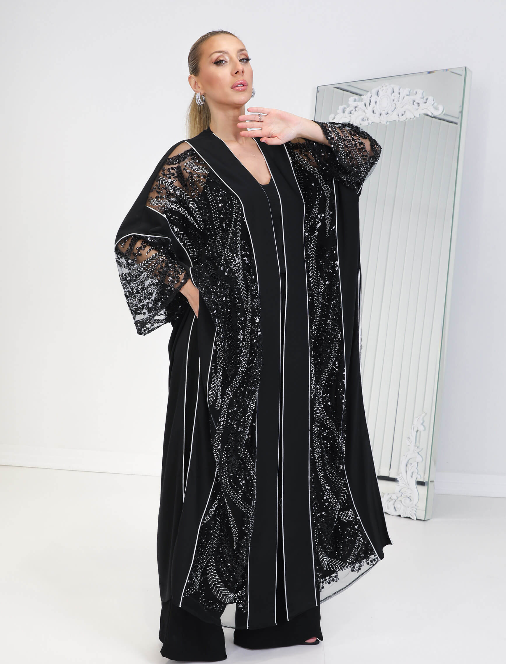 Siyah Kum Boncuk İşleme Jada Kap - Görsel 3