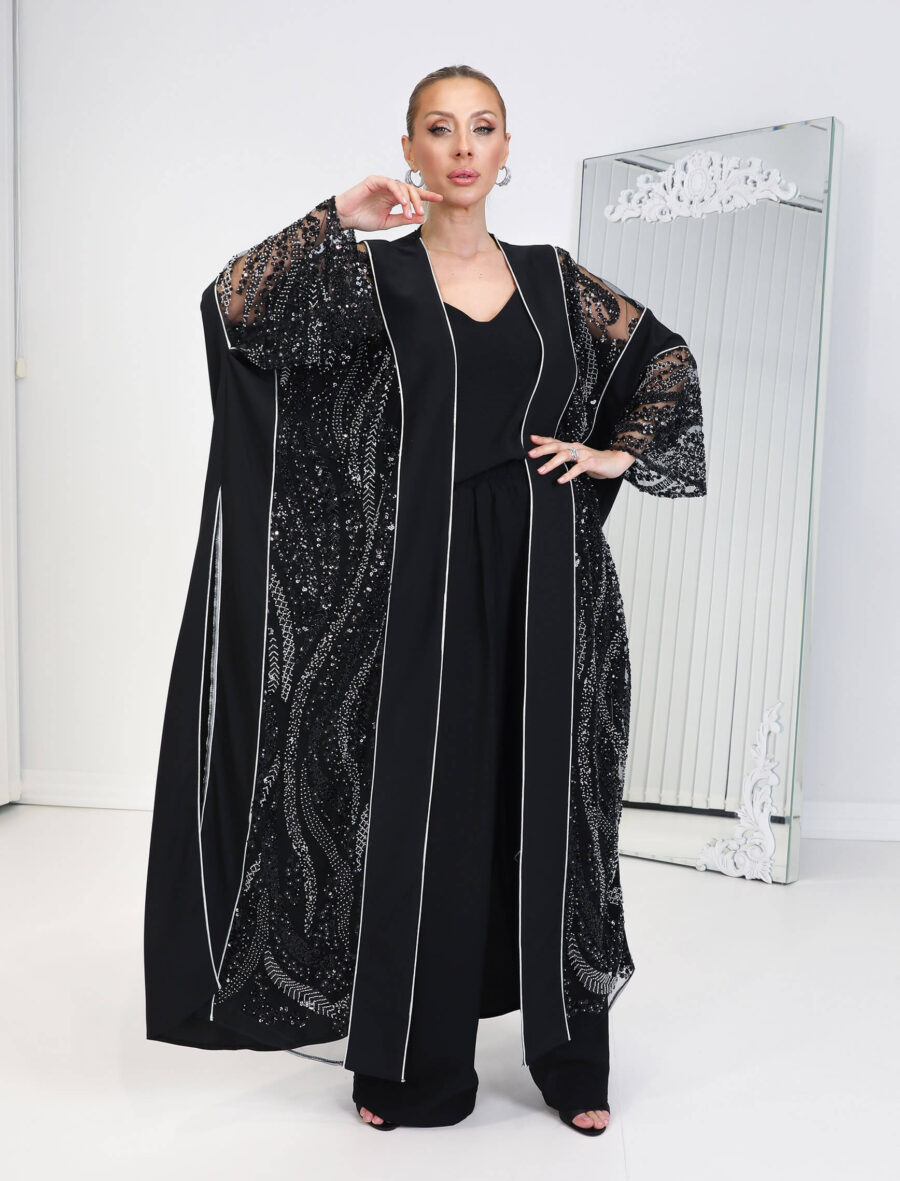 Siyah Kum Boncuk İşleme Jada Kap