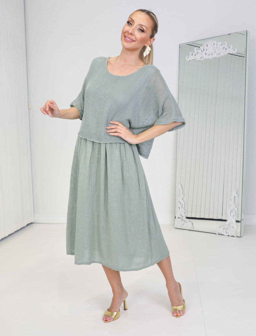 Mint Linen Elbise