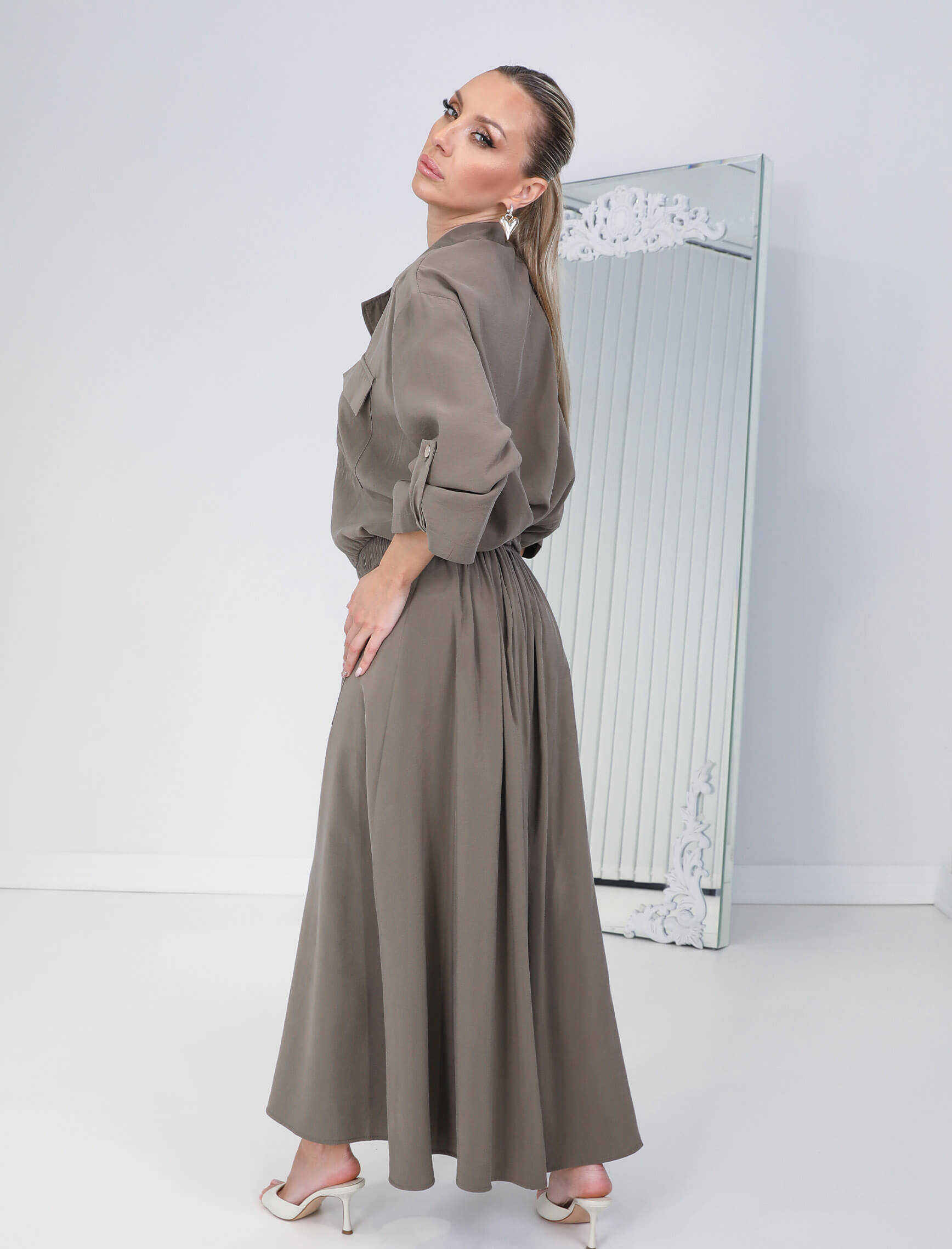 Haki Minera Ceket Etek Takım - Görsel 5