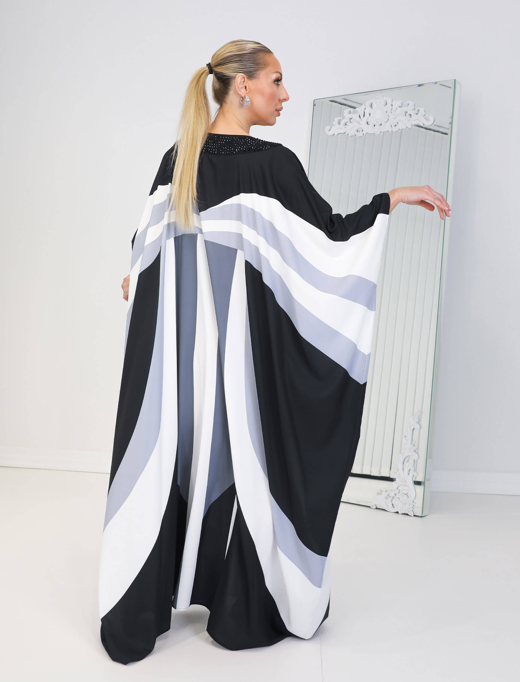 Siyah Beyaz Matilda Prime Elbise - Görsel 6