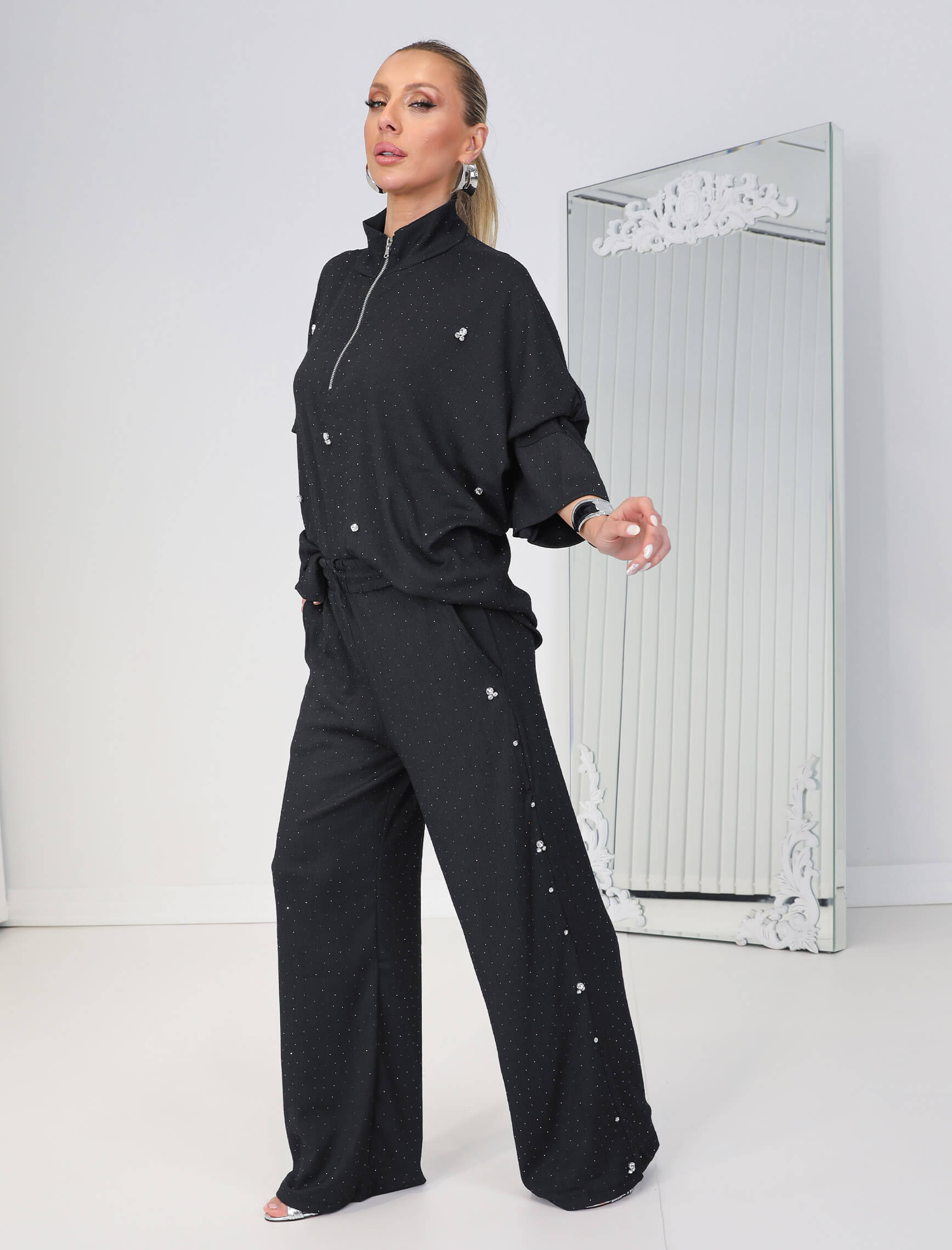 Siyah Taşlı Aida Takım - Görsel 4