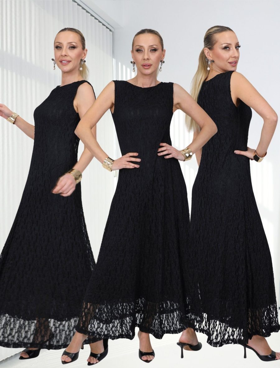 Siyah Kolsuz Giamo Elbise