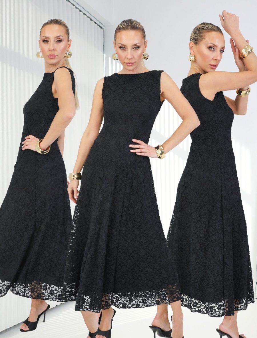 Siyah Kolsuz Giamo Elbise