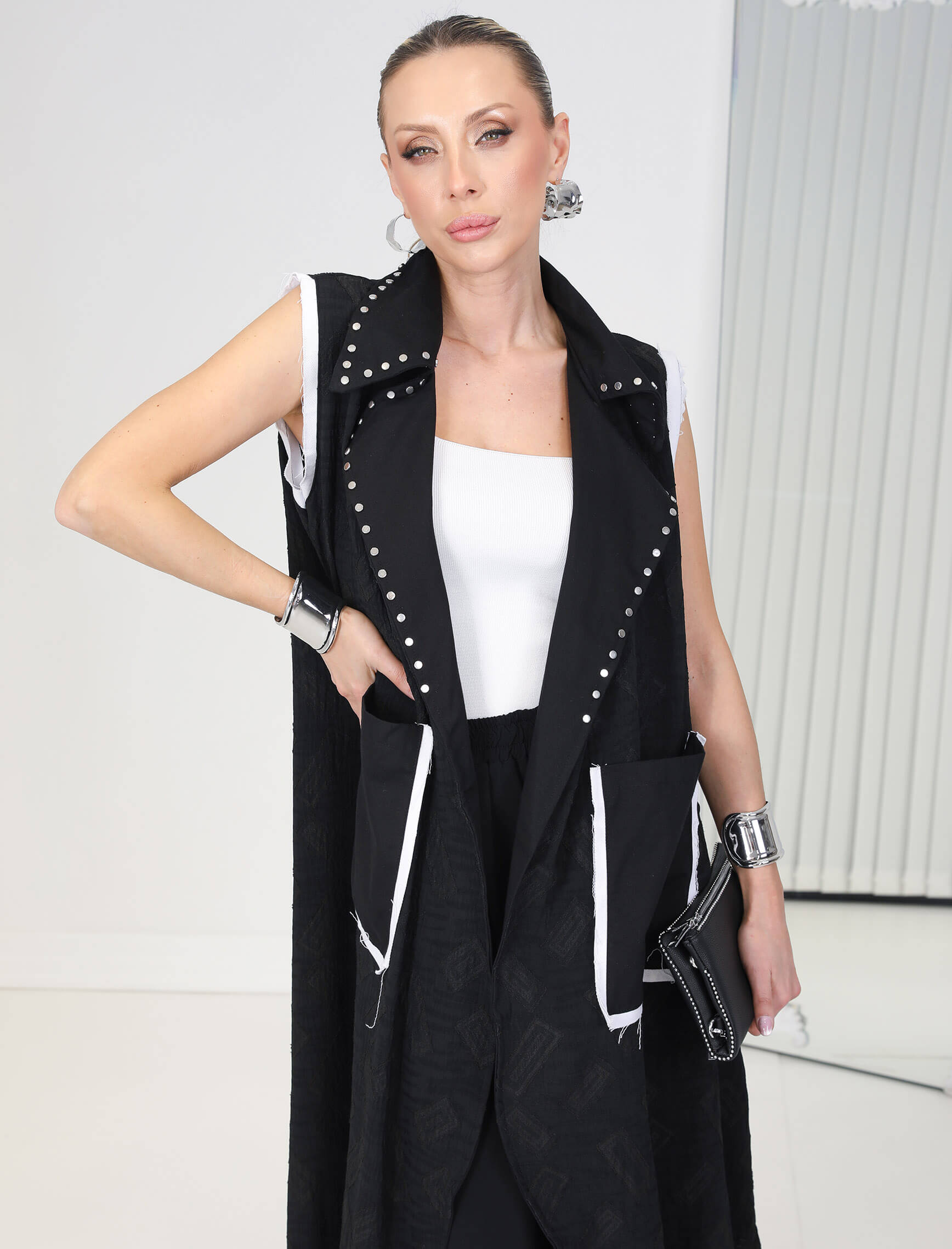 Siyah Troklu Goya Yelek - Görsel 5