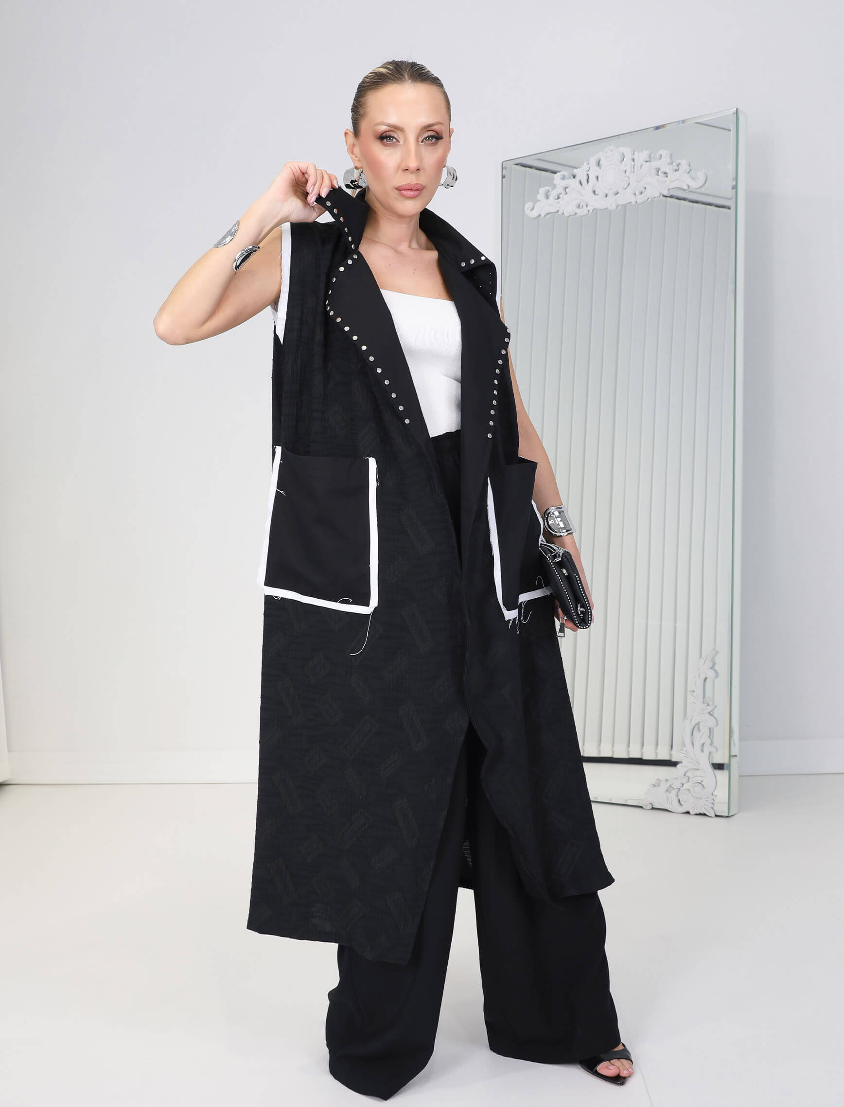 Siyah Troklu Goya Yelek - Görsel 4