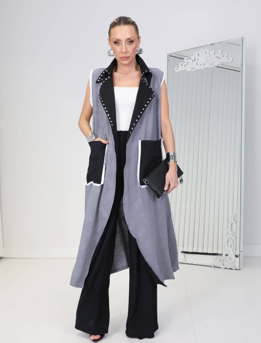 Gri Troklu Goya Yelek