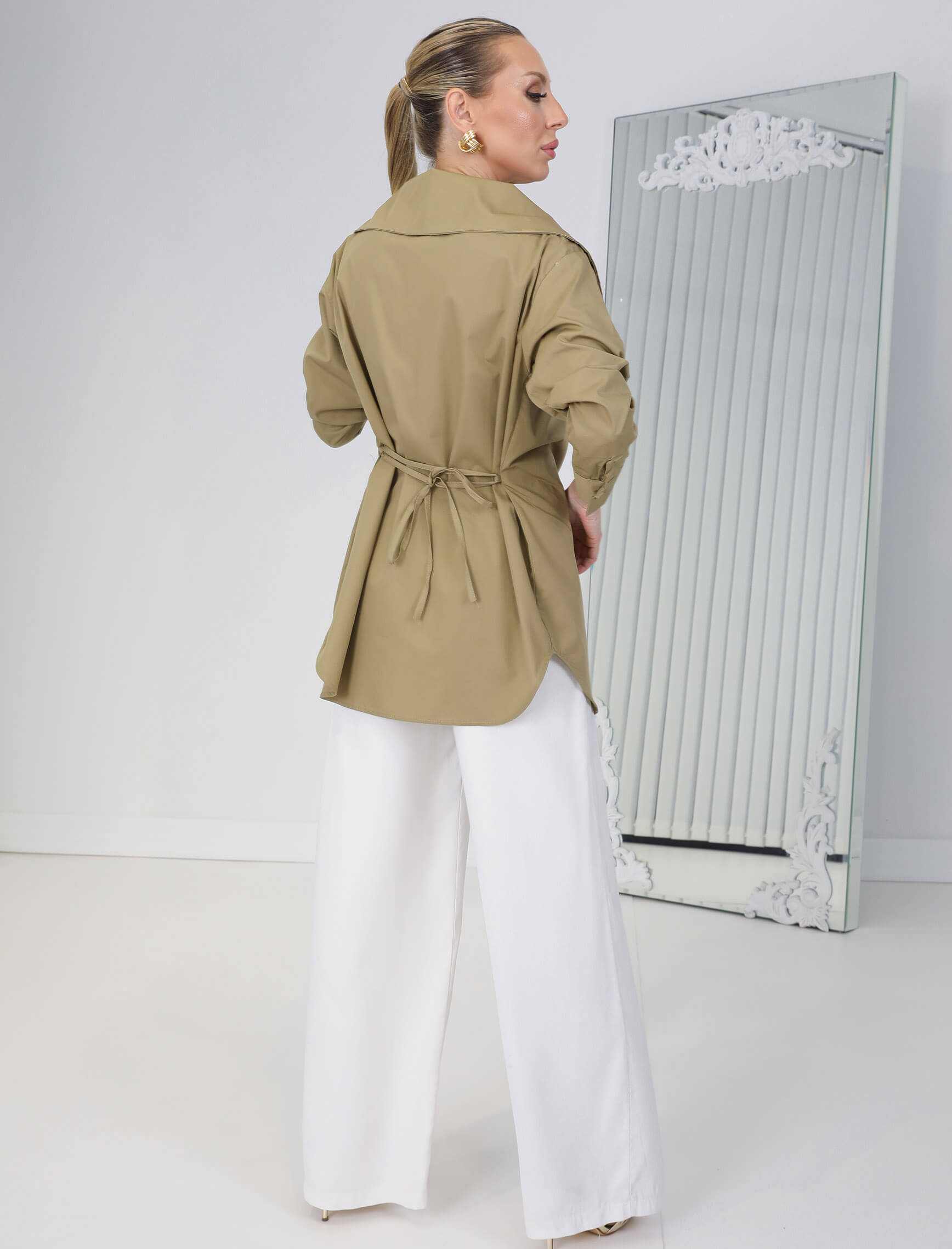 Yağ Yeşili Victoria Gömlek - Görsel 5