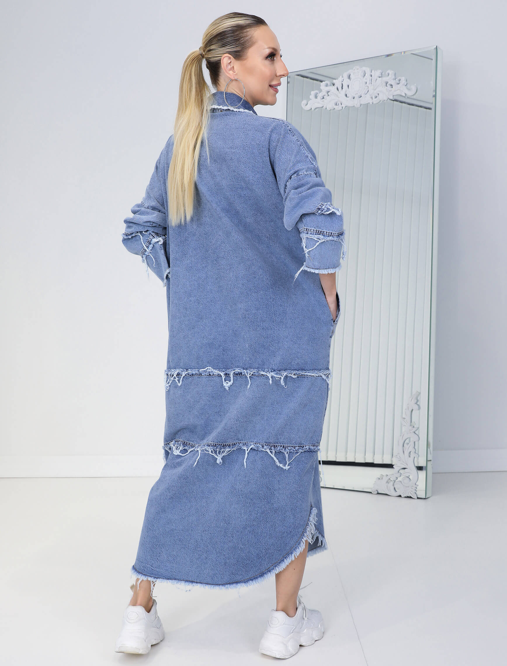 Mavi Aleya Jean Elbise -Tunik - Görsel 6