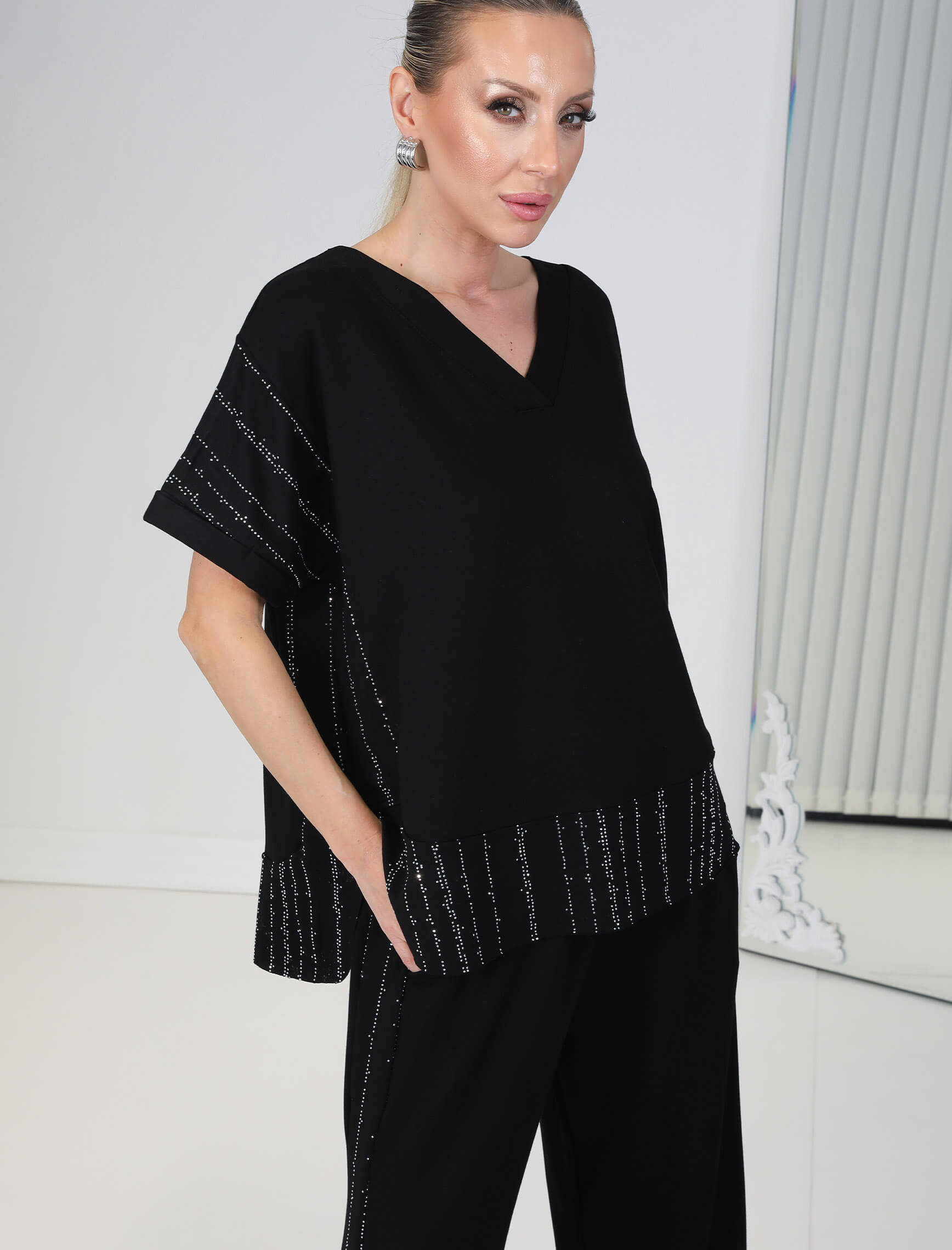 Siyah Çizgi Taş Triona Takım - Görsel 4