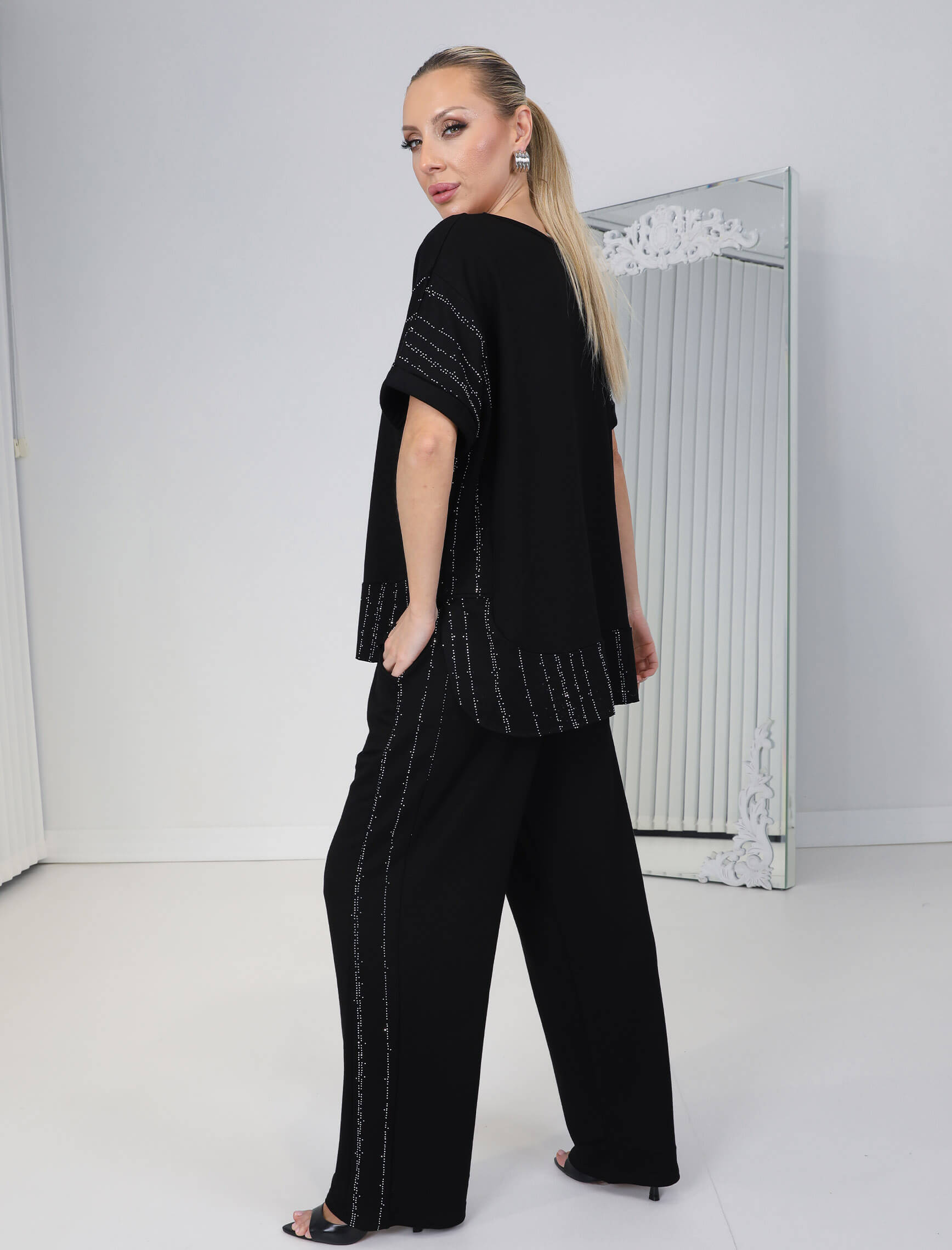 Siyah Çizgi Taş Triona Takım - Görsel 5