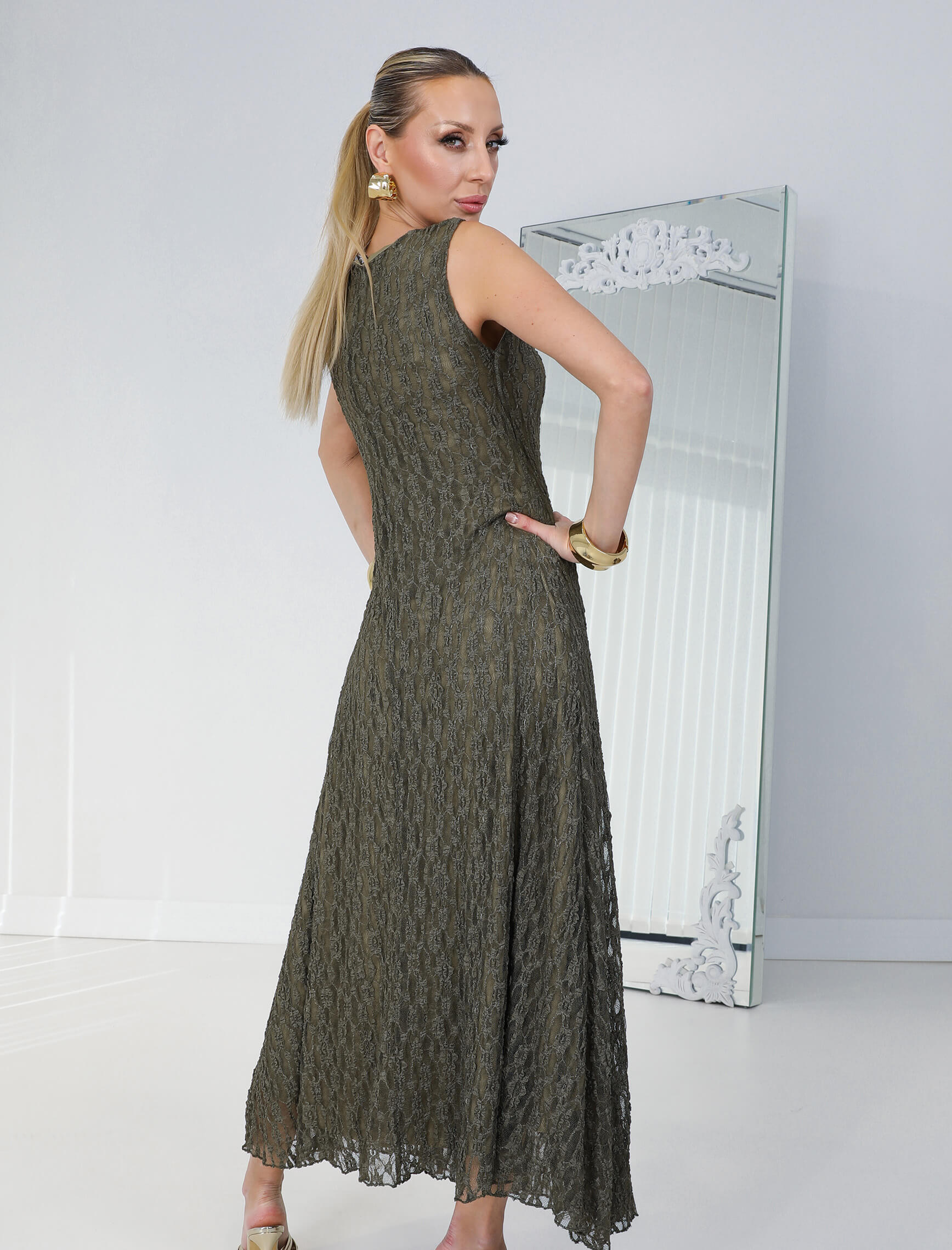 Haki Kolsuz Giamo Elbise - Görsel 5