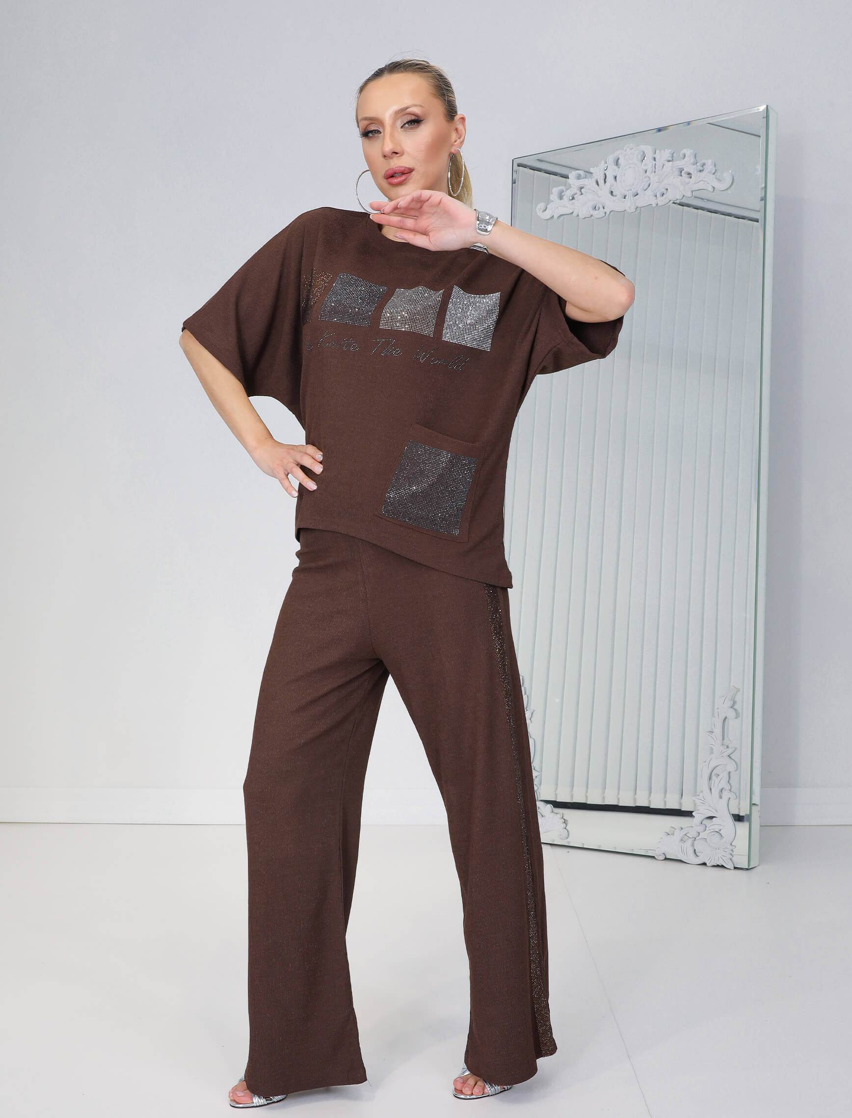 Kahverengi Kare Taş Gremo Takım